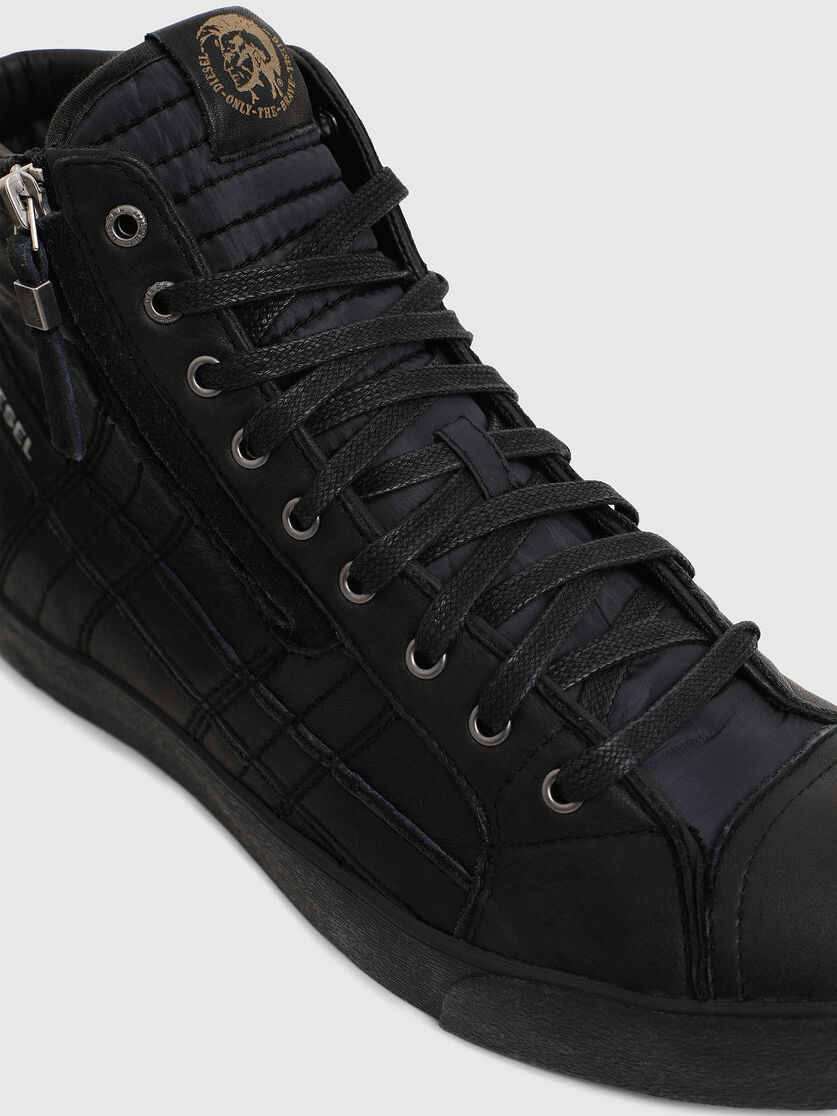 D String Plus Men High Top Sneakers With Zip Detail Diesel