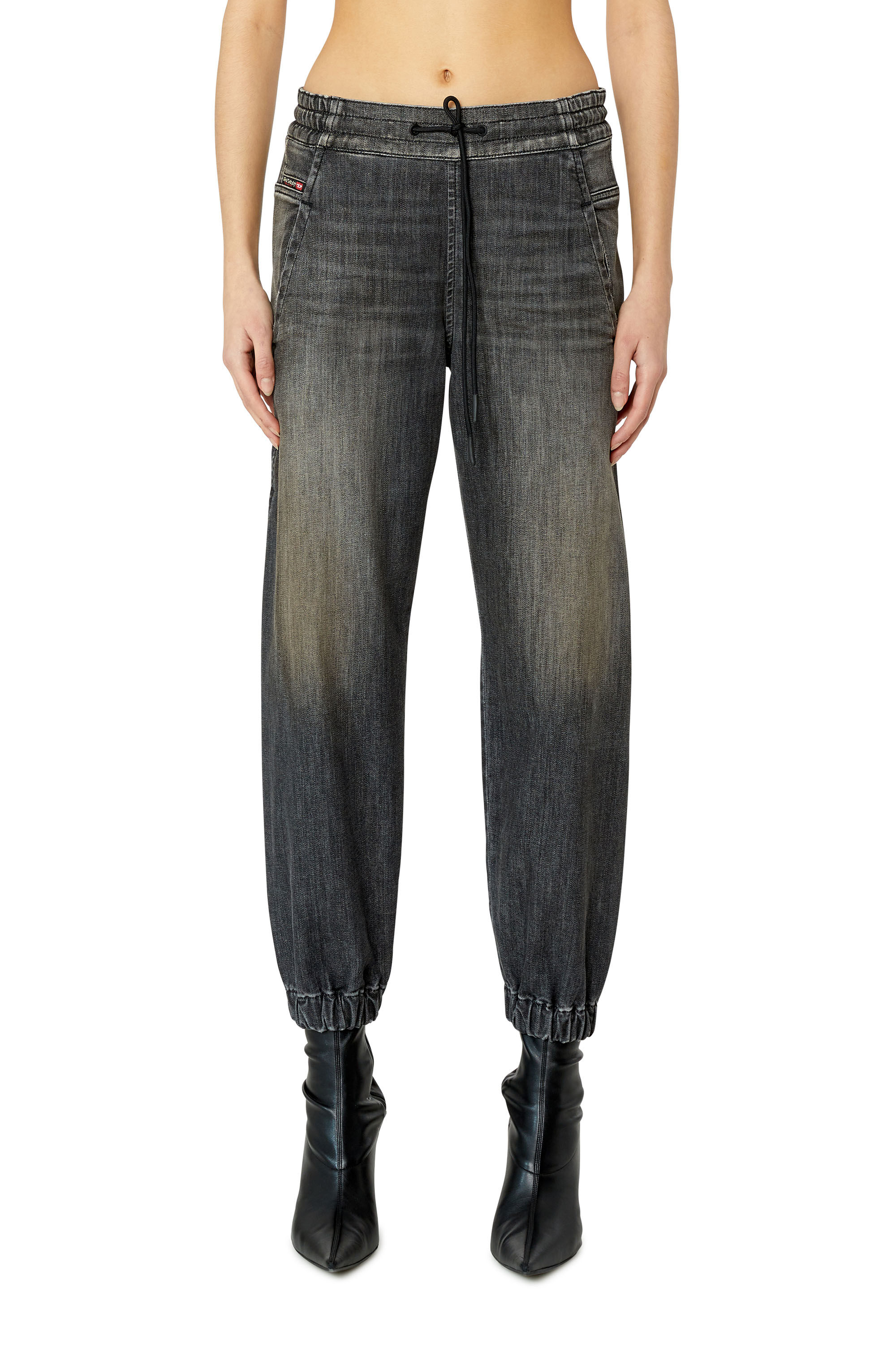 Diesel - Krailey JoggJeans® 09F01 Boyfriend, Black/Dark grey - Image 3