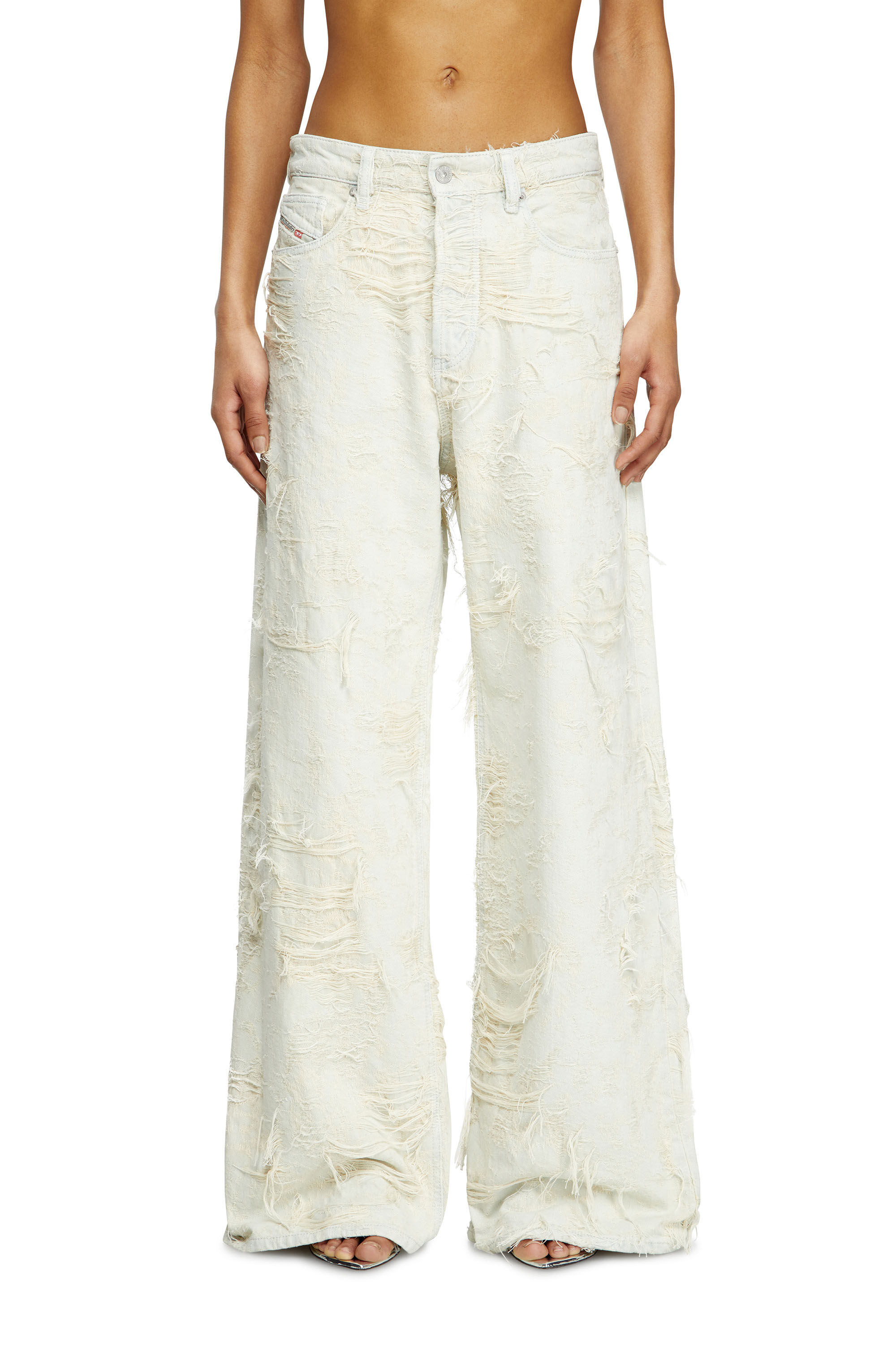 デニム・ジーパン DIESEL '1996 D-Sire 09m40' jeans White Women's Puddle Relaxed Jeans | White | Diesel 1996 D-Sire