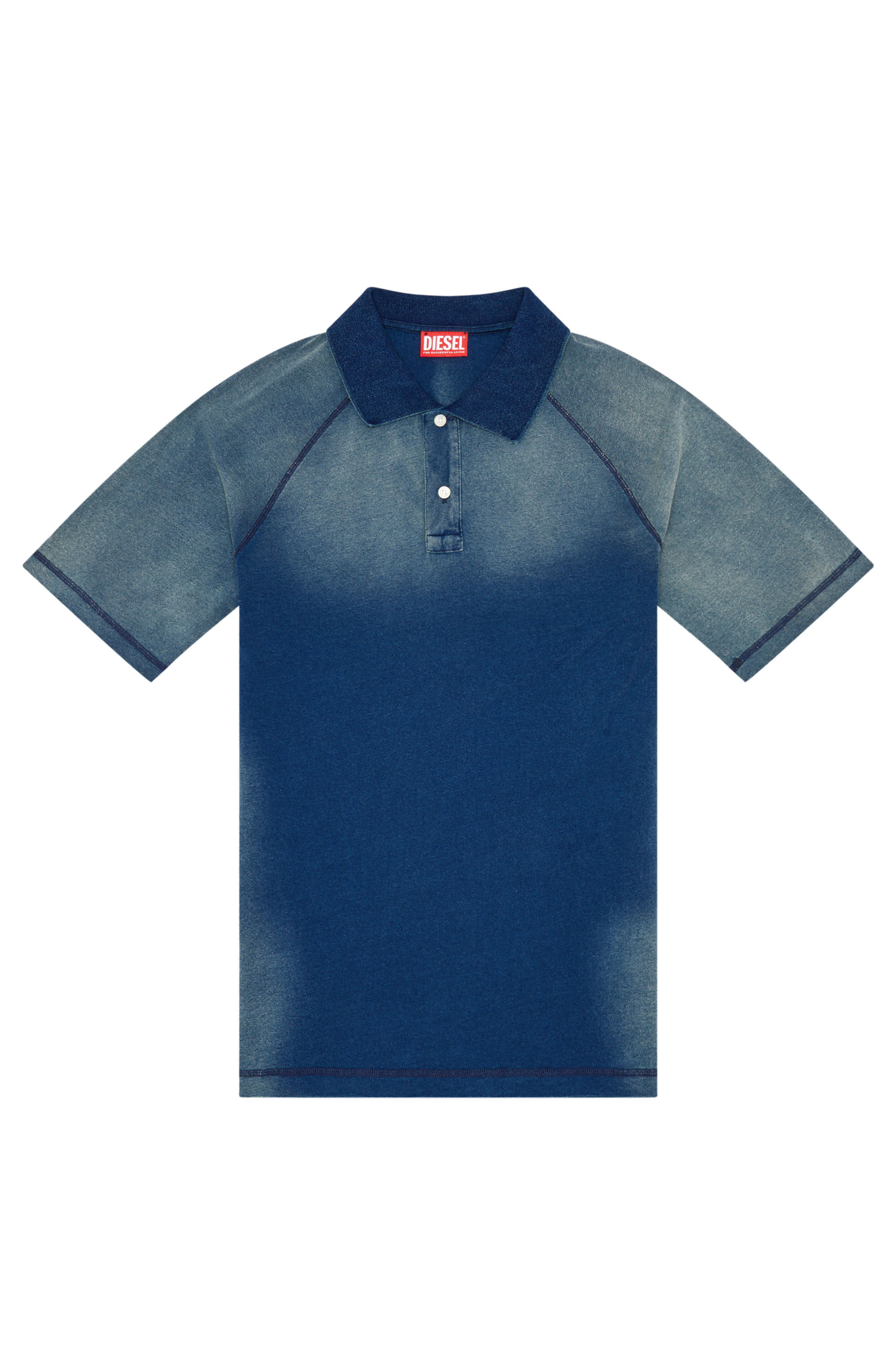 Men's Polo shirt with sun-faded effects | Blue | Diesel