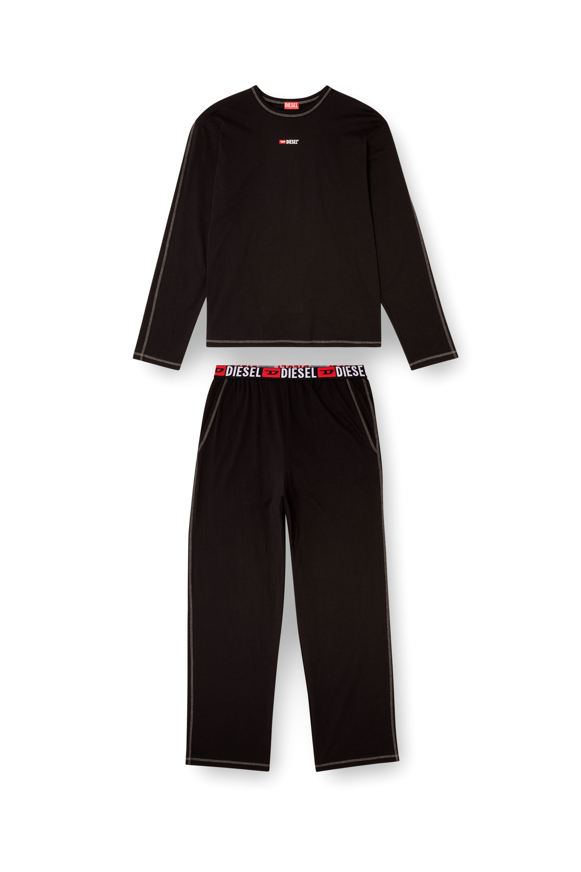 Diesel - SET-NOLAN-D-CORE, Pijama de punto de algodón Hombre in Negro - 4