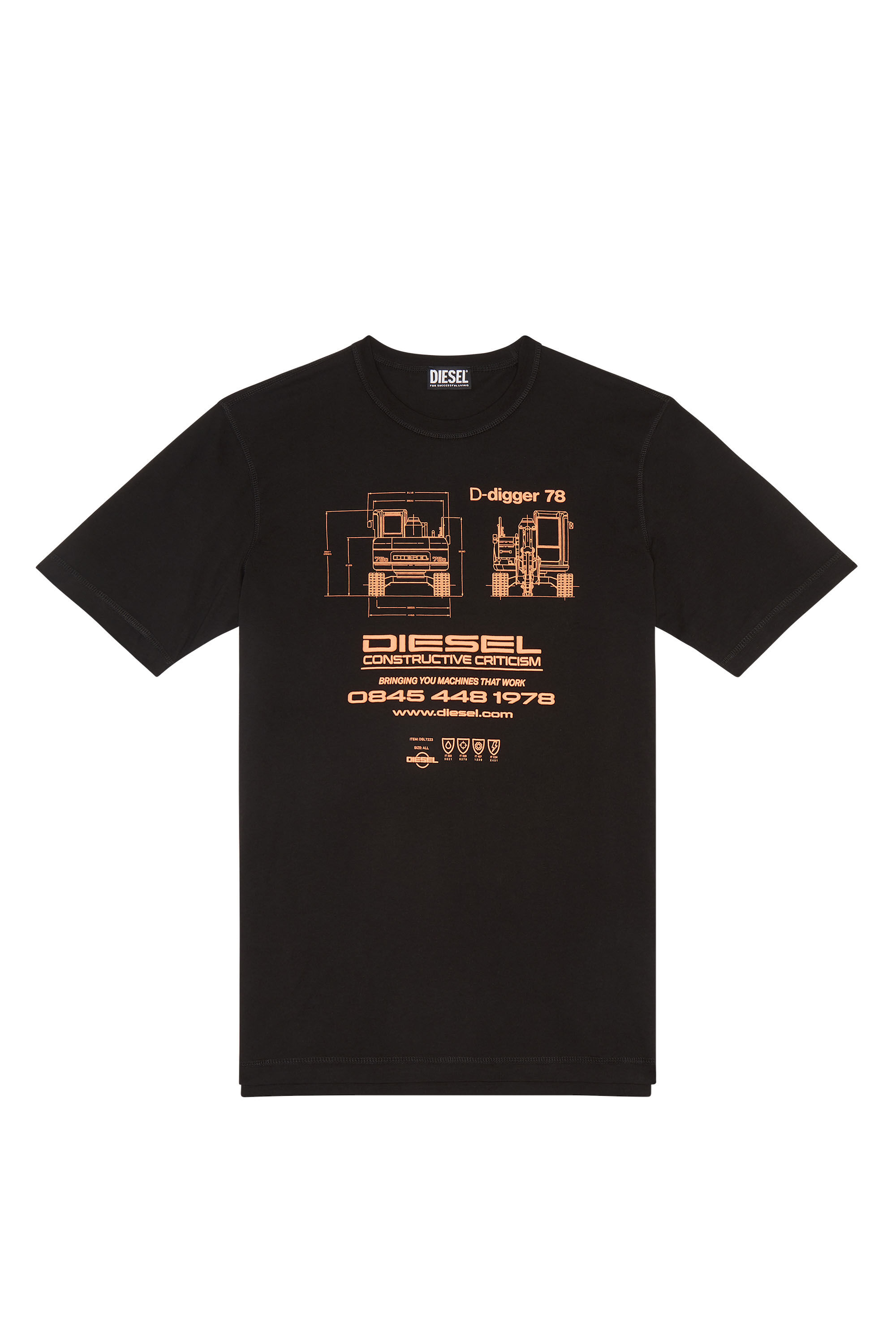Diesel - T-JUST-SLITS-G1, Negro - Image 2