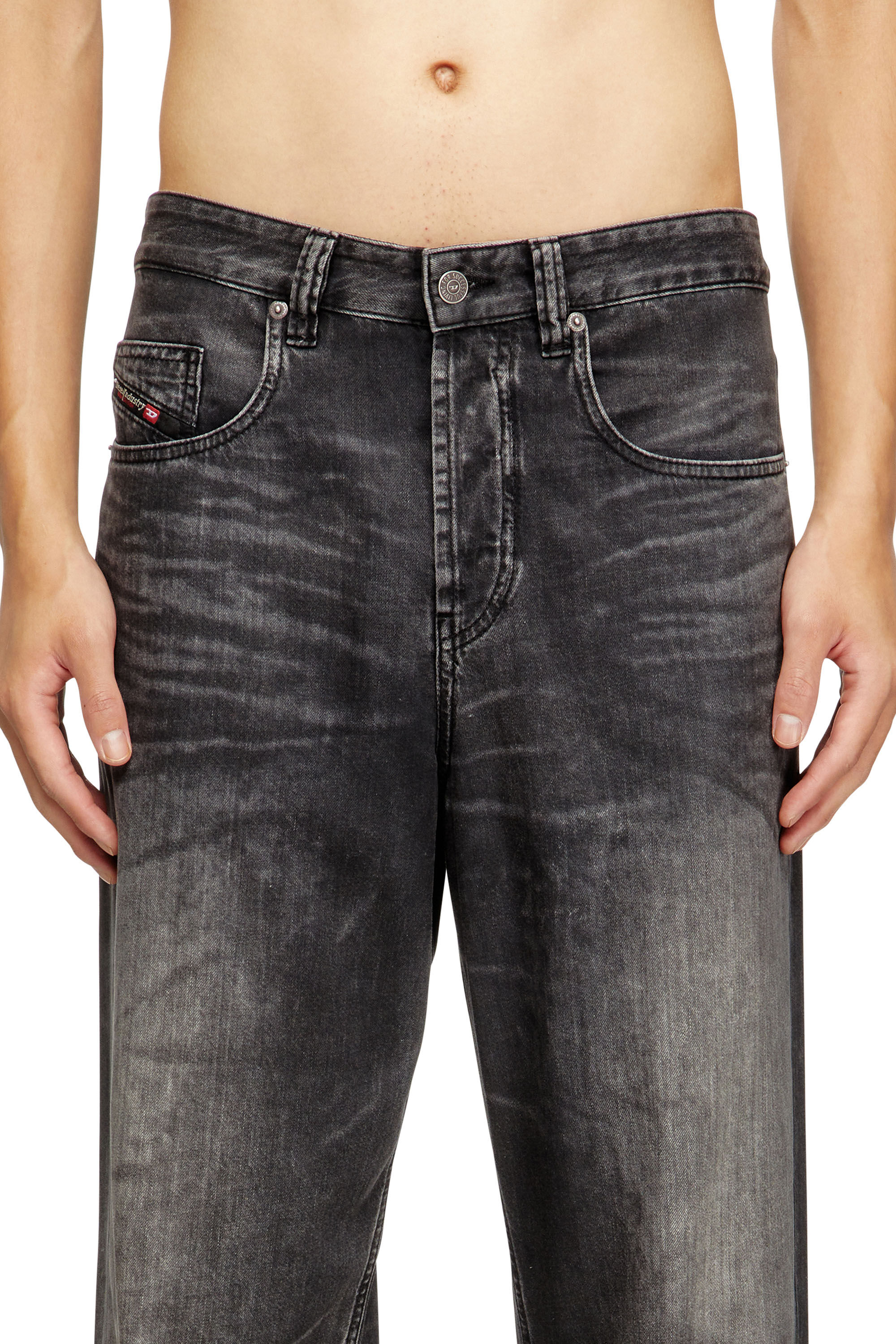 Diesel - Relaxed Jeans 2001 D-Macro 0CEBC Hombre, Negro/Gris oscuro - 5