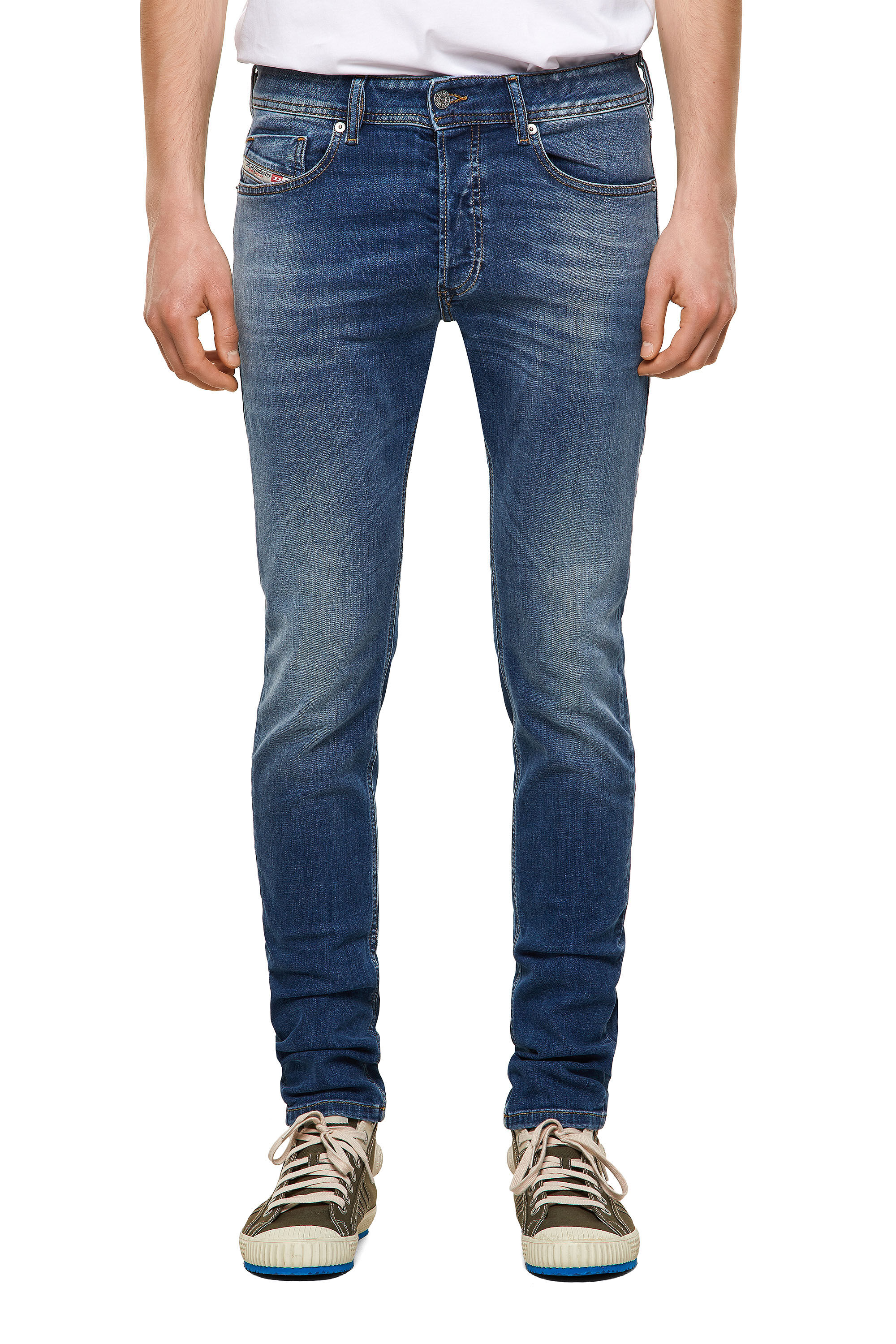 Diesel - Sleenker Skinny Jeans 09A60, Medium Blue - Image 3