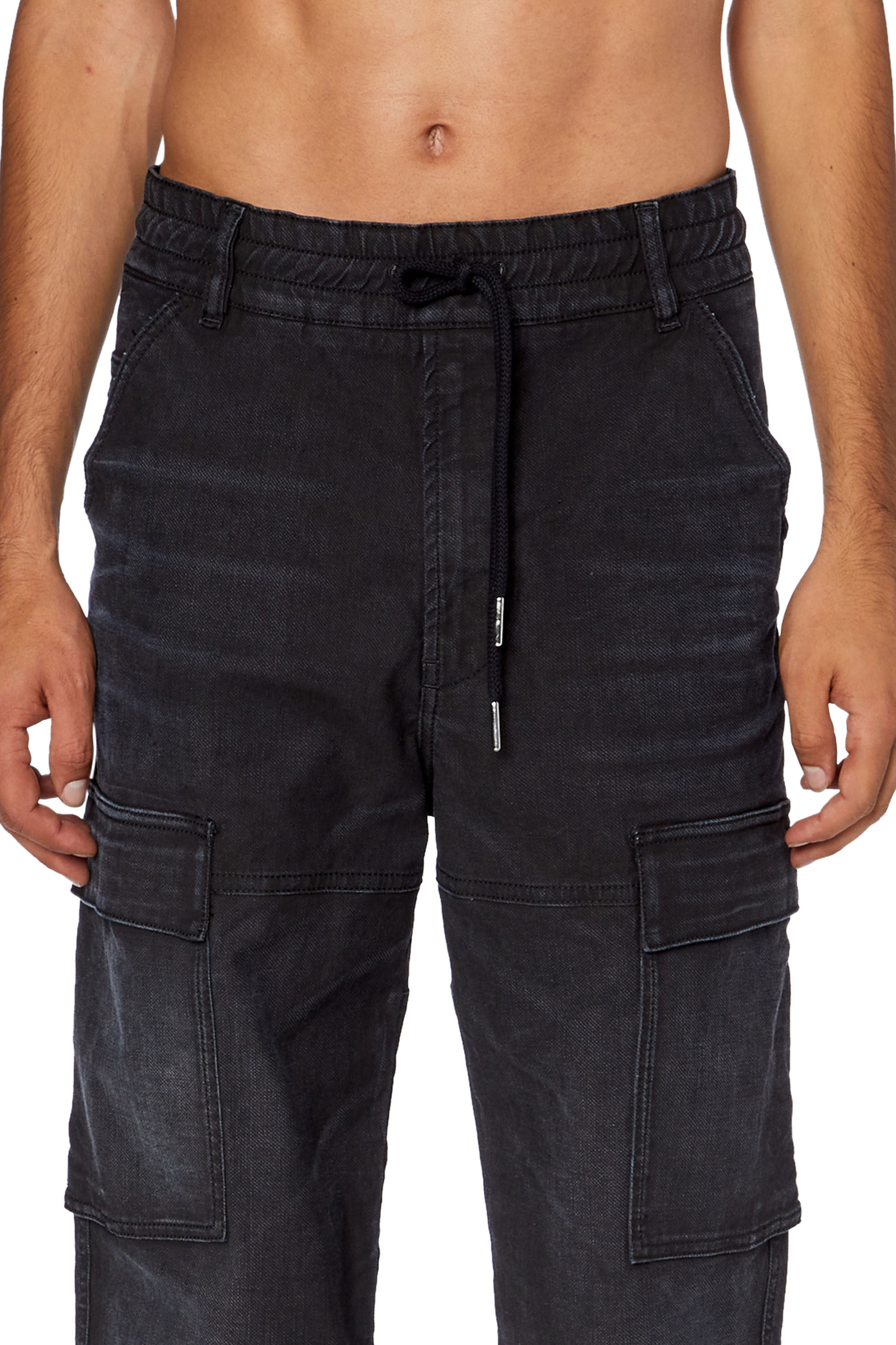 Diesel - Man's Tapered 2030 D-Krooley Joggjeans® 09G69, Black/Dark grey - 5