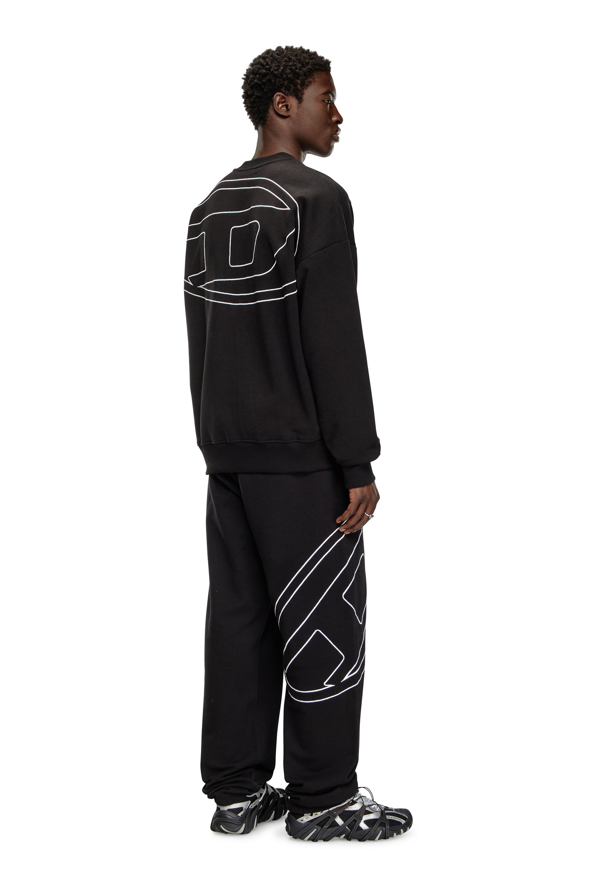 Men's Sweatshirt with logo embroidery | Black | Diesel