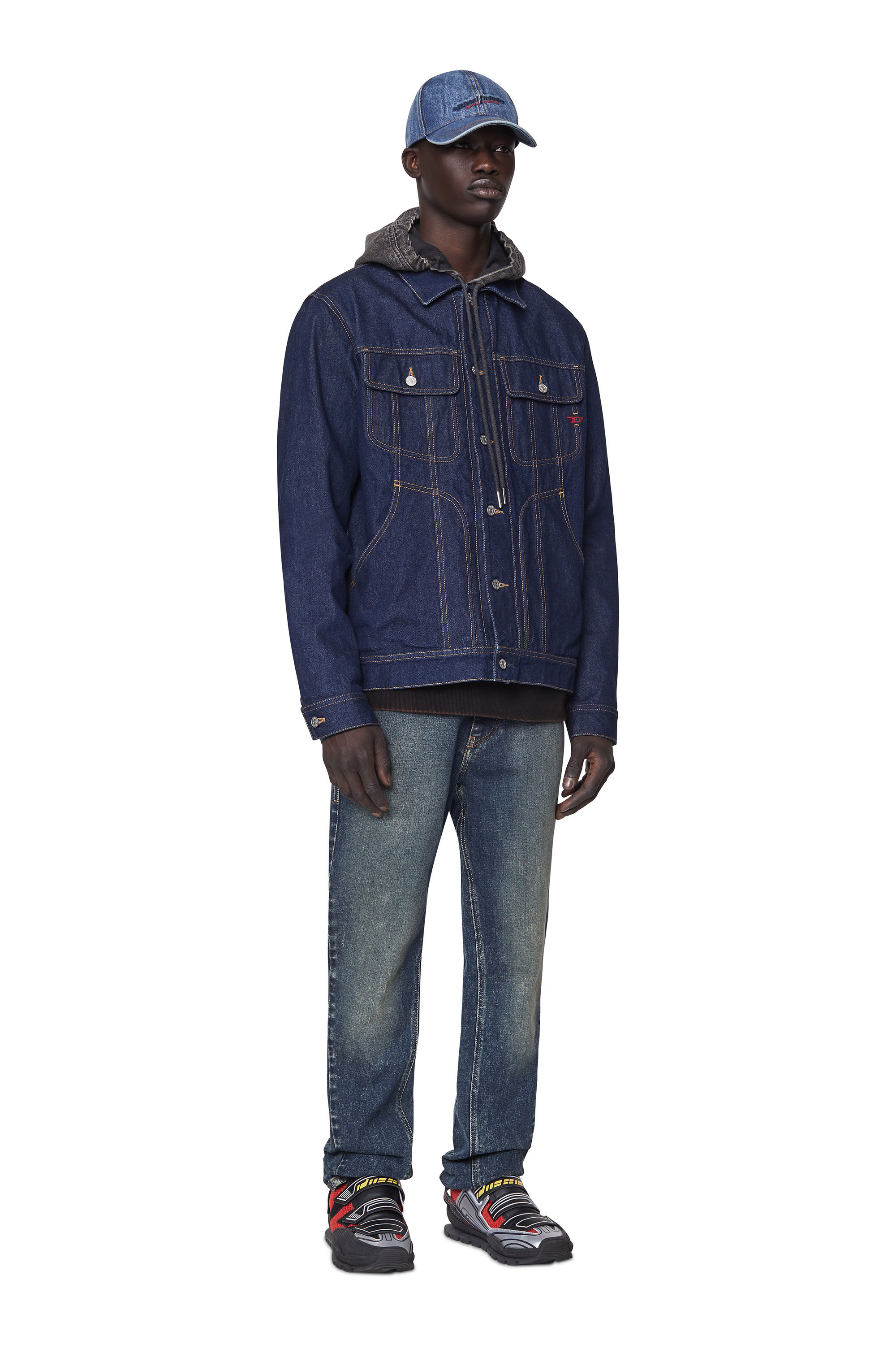 Diesel - 2021 09B91 Bootcut Jeans, Azul Oscuro - Image 1