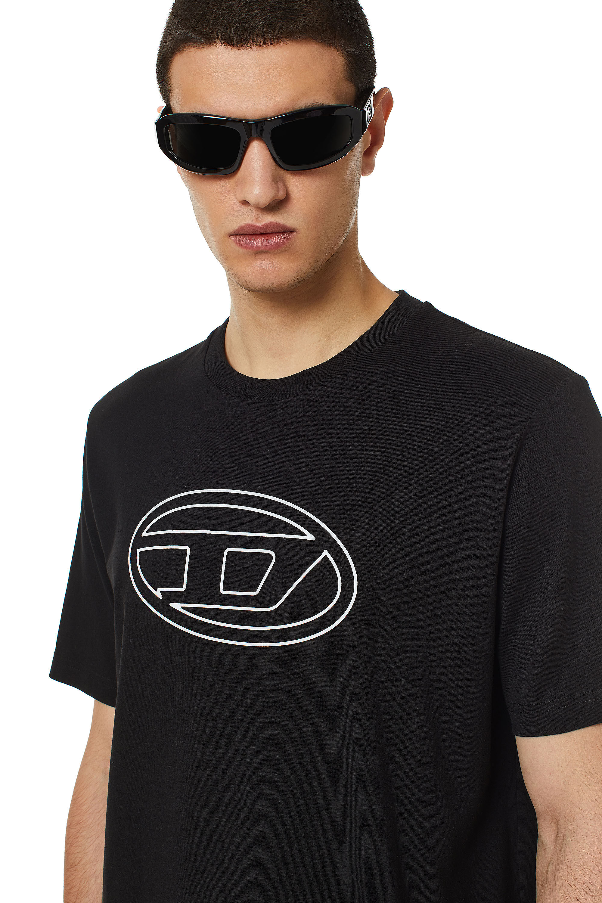 【DIESEL】T-Just-Bigoval Vintage Cotton Jersey T-Shirt Black Men's T-shirt in vintage cotton jersey | Diesel T-JUST-BIGOVAL