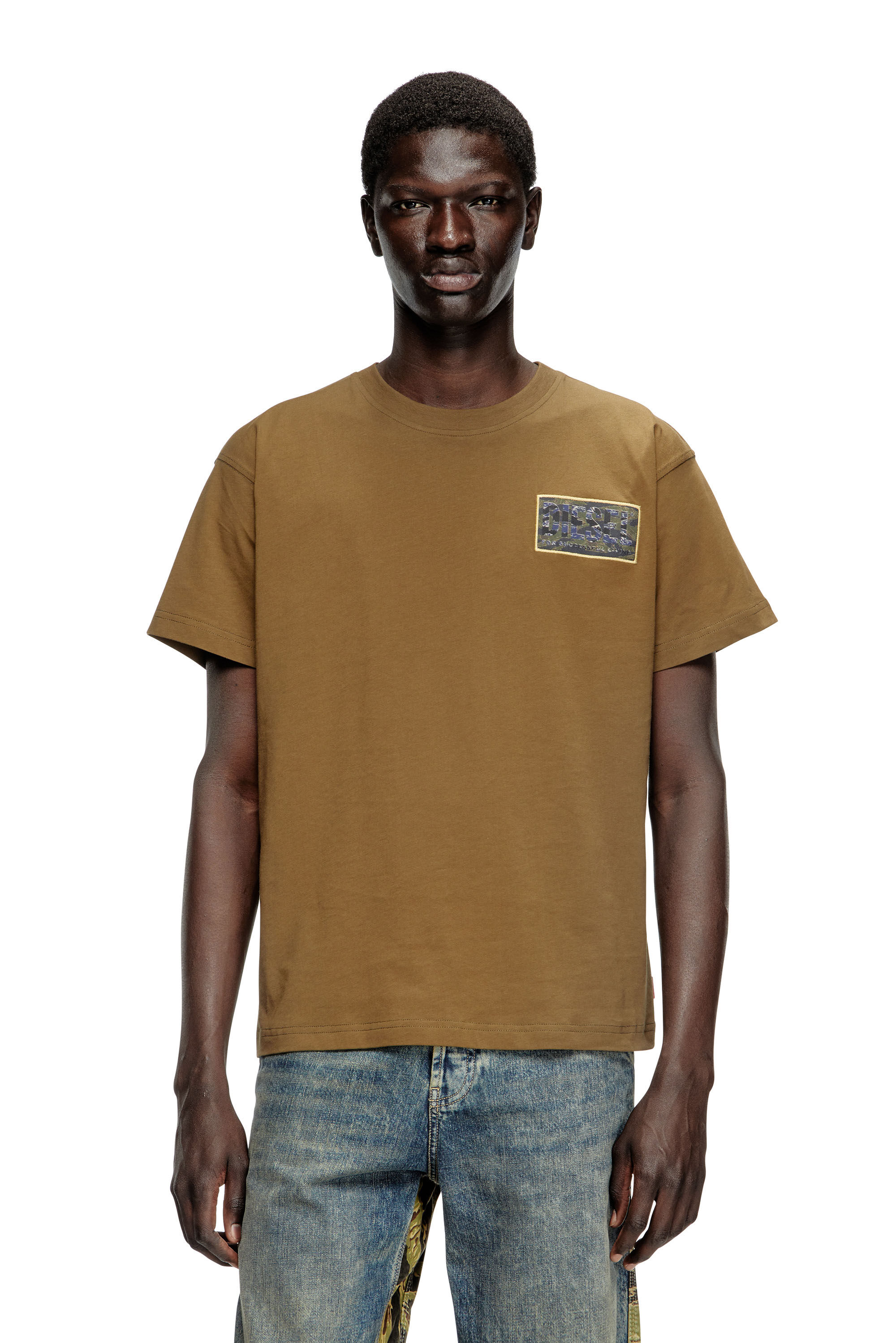 Diesel - T-NORM-T3, Camiseta con parche del logotipo de camuflaje Hombre in Verde - 3