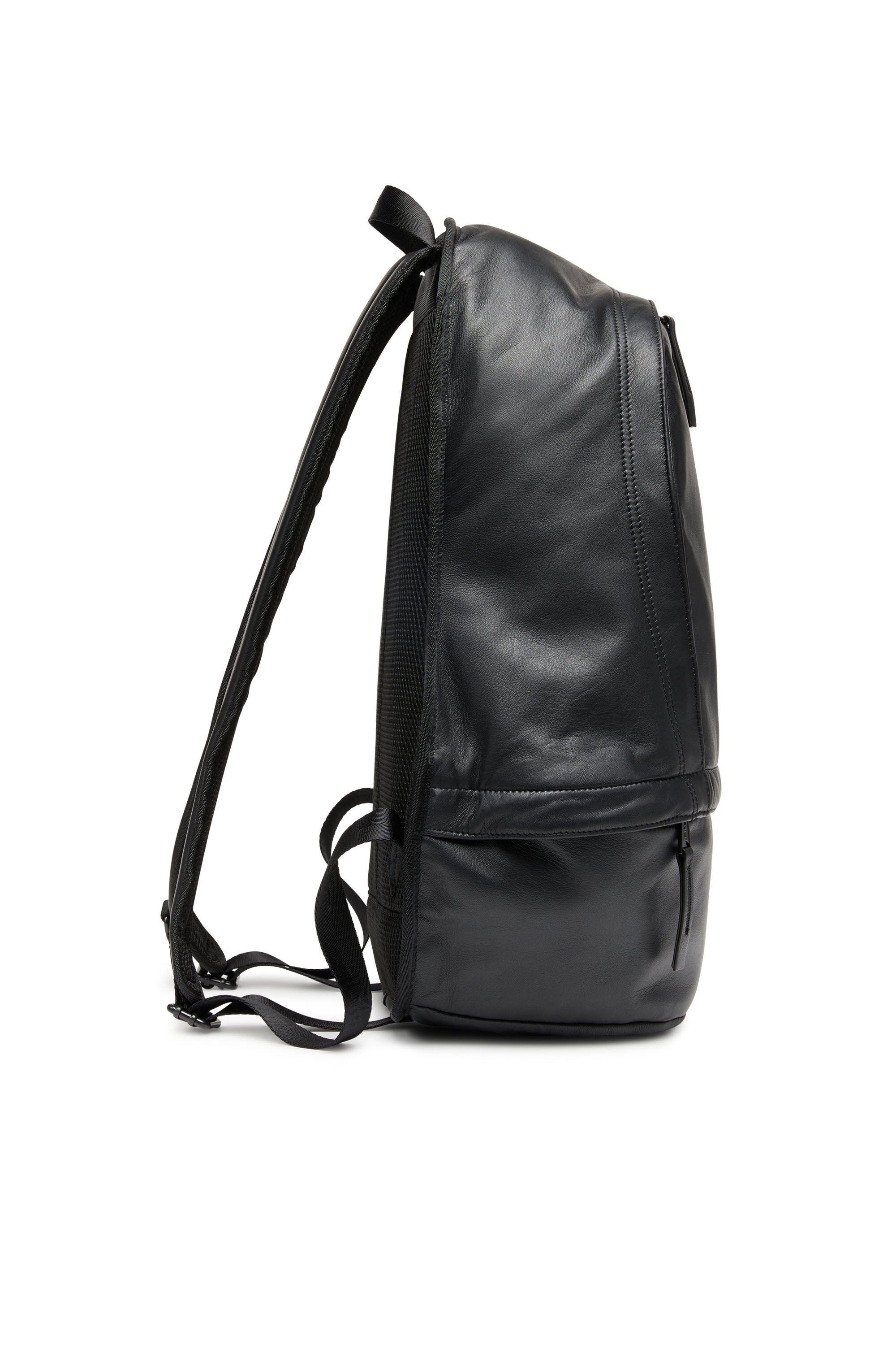 Men's Rave-Leather backpack with metal D | Black | Diesel
