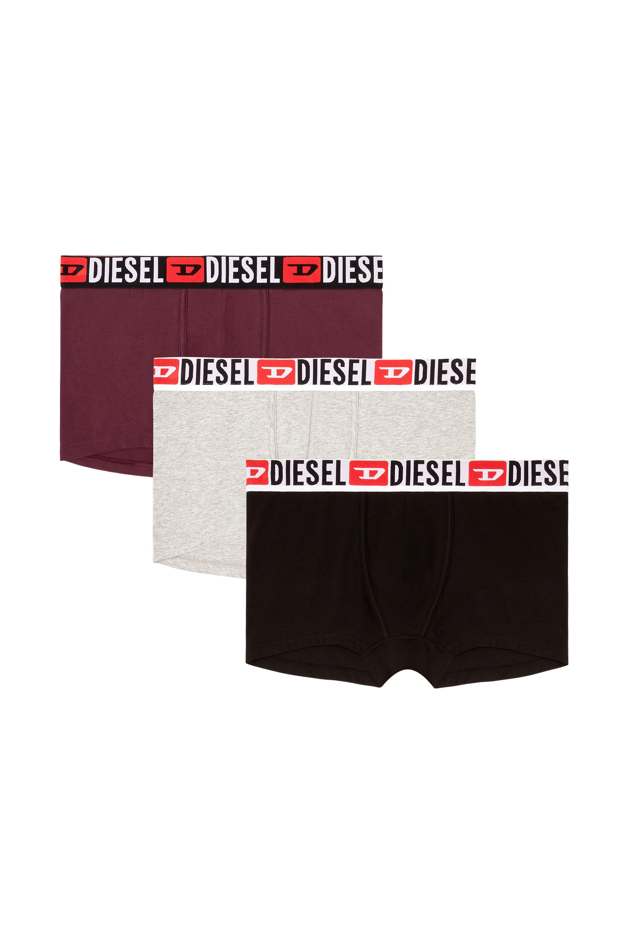 Diesel - UMBX-DAMIENTHREEPACK, Man's Three-pack of all-over logo waist boxers in Black/Violet - 4