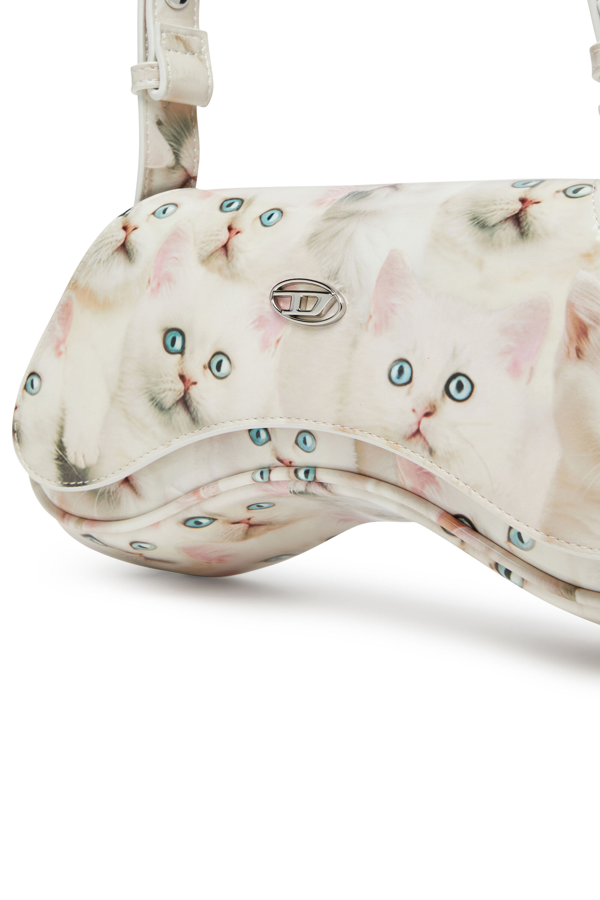 Diesel - PLAY CROSSBODY, Play-Talego con estampado de logotipo desteñido Mujer in Blanco - 5