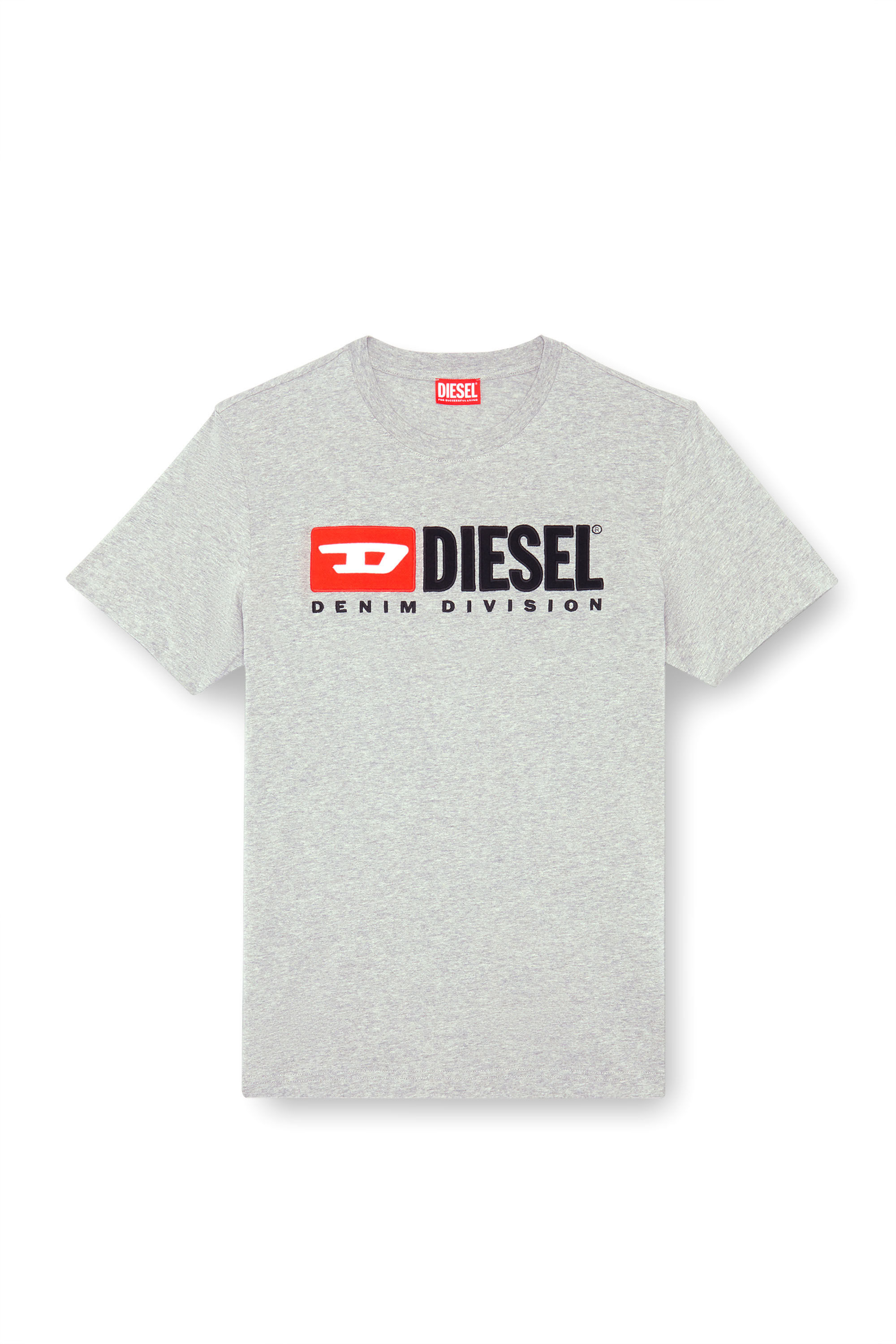 Diesel - T-BOXT-DIV, Man T-shirt with Diesel patch logo in Grey - Image 2