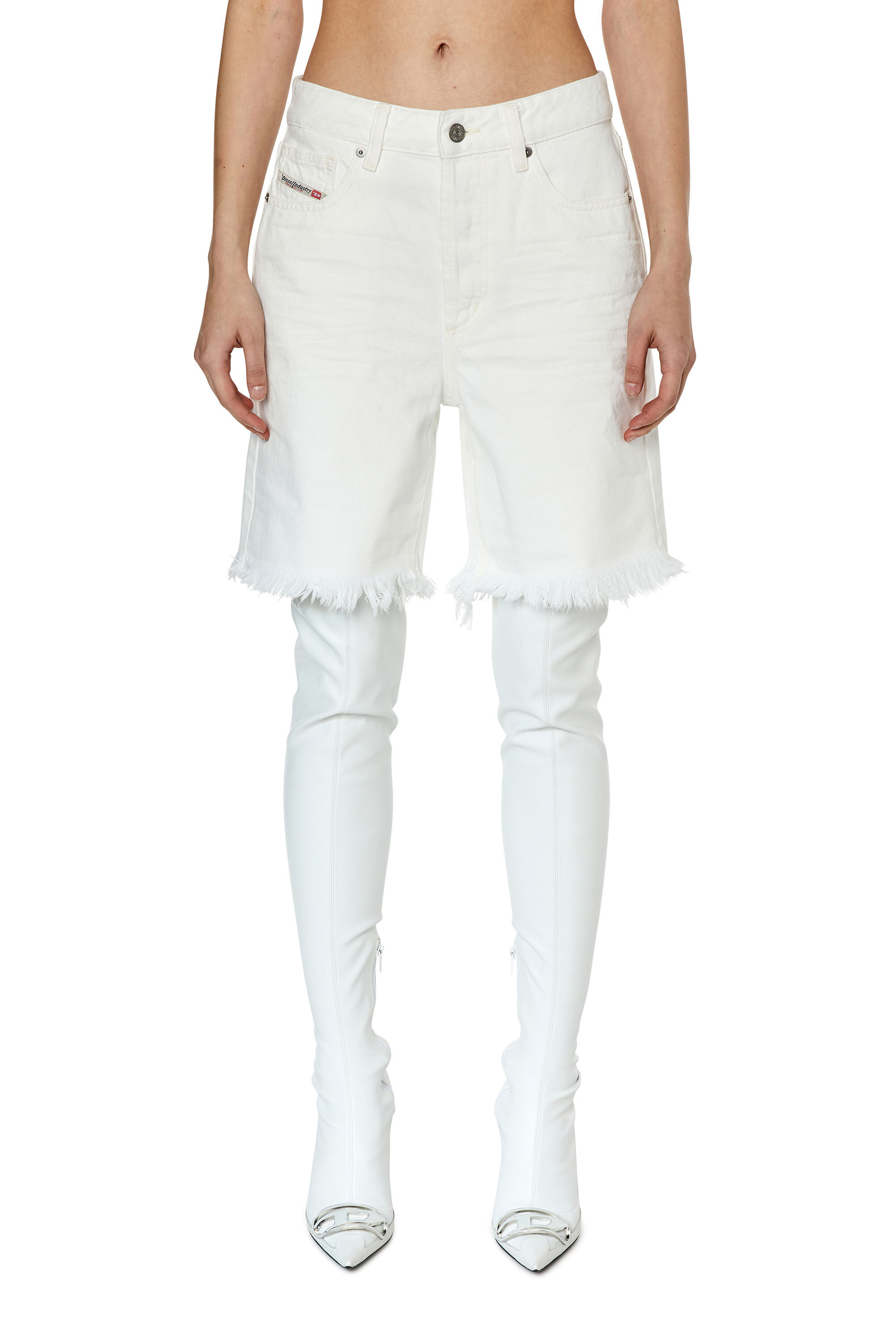 Women's Denim knee-length shorts | White | Diesel