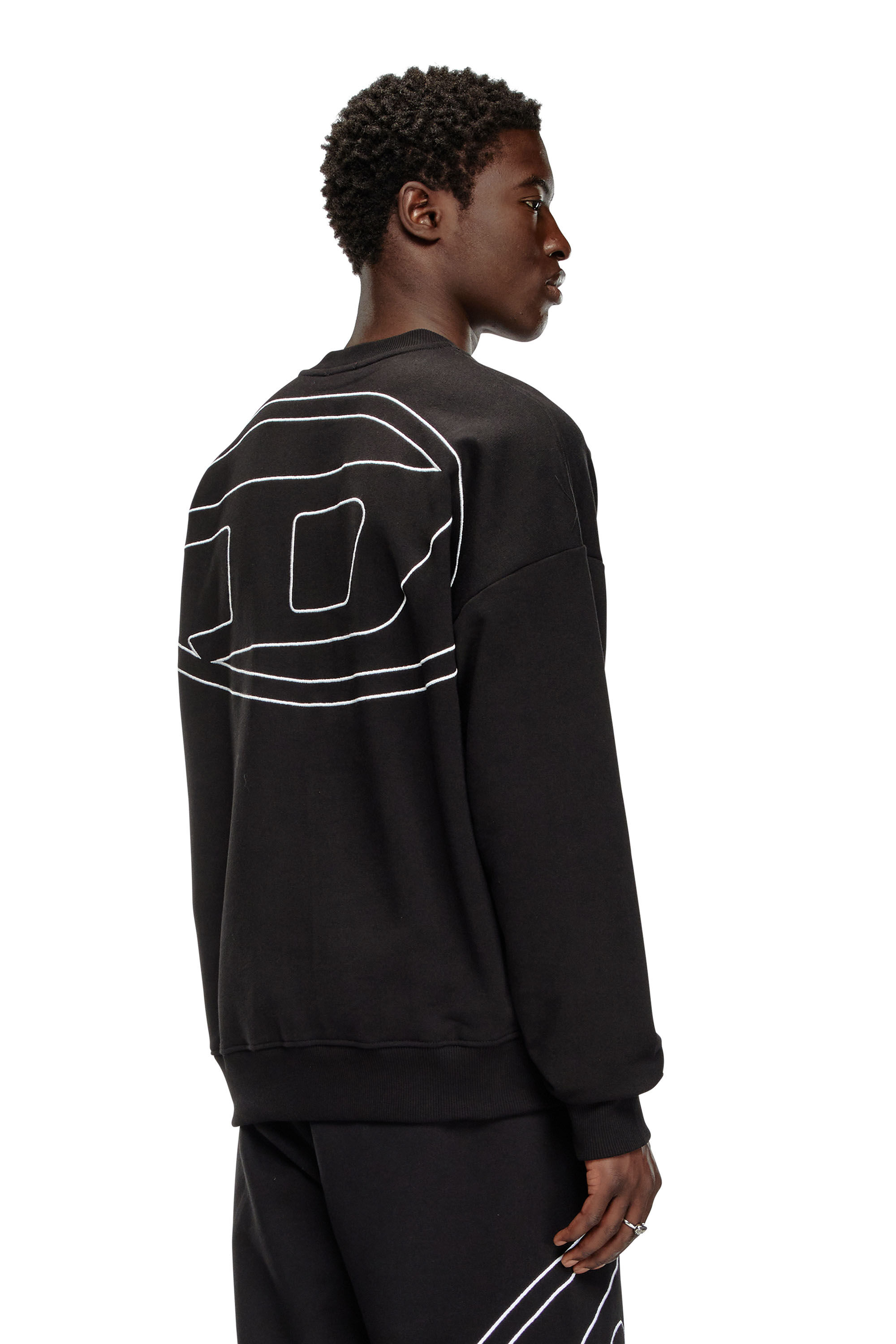 Men's Sweatshirt with logo embroidery | Black | Diesel