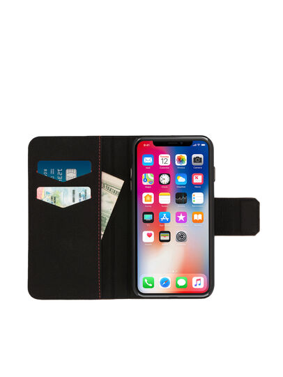 BLACK LINED LEATHER IPHONE X FOLIO, Black Diesel - BLACK LINED LEATHER IPHONE X FOLIO, Black - Flip covers - Image 6