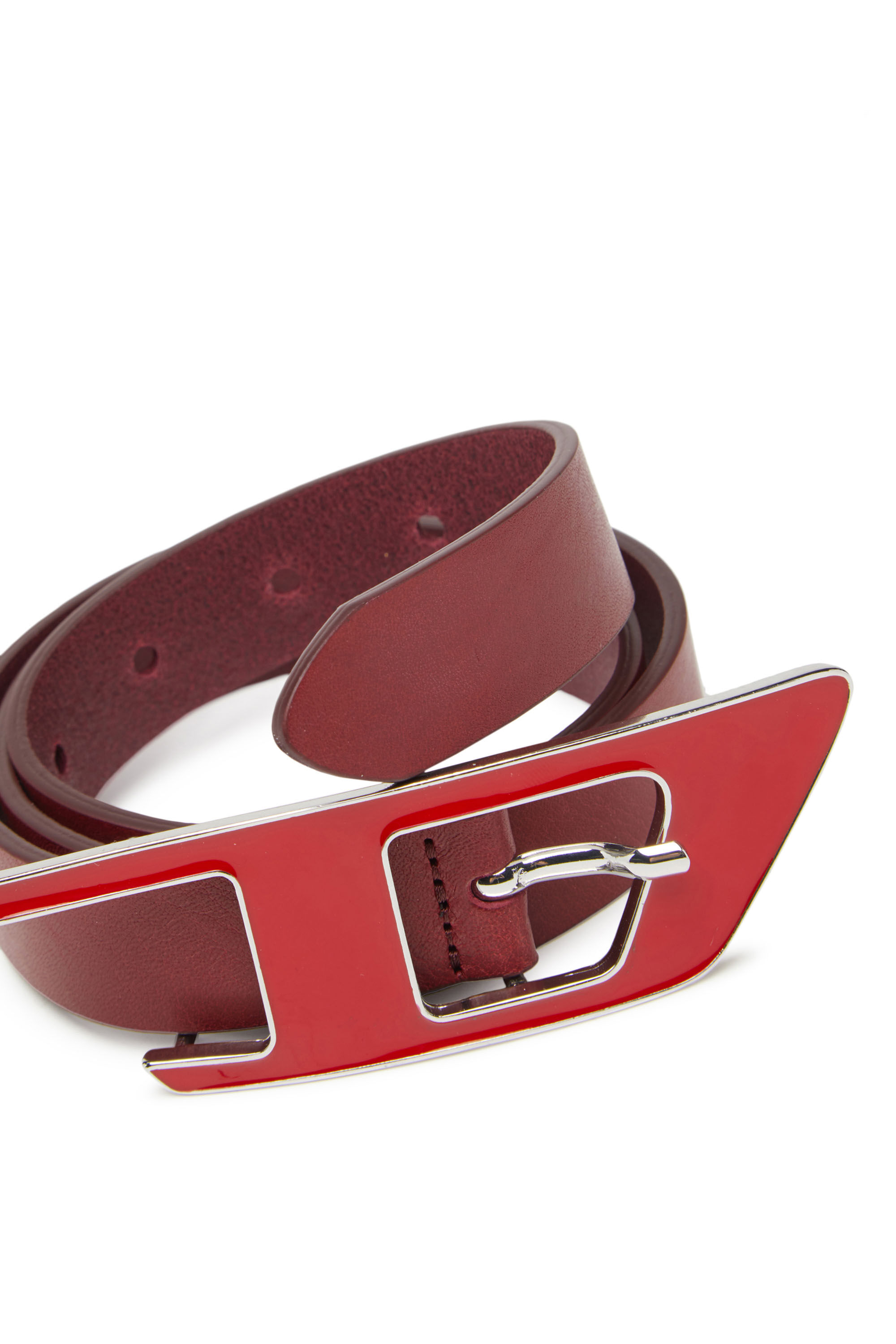 B-DLOGO: Leather belt with enamelled D buckle | Diesel