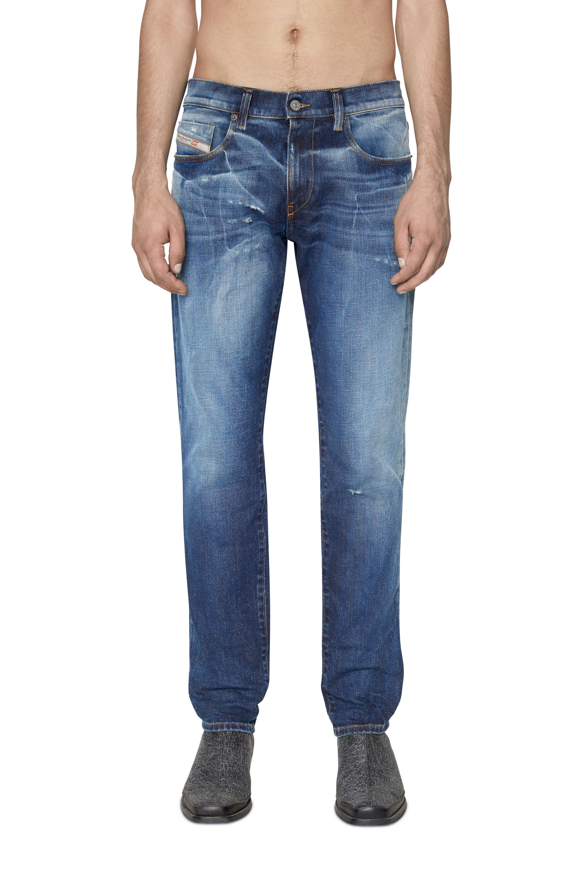 Diesel - 2019 D-Strukt 09E14 Slim Jeans, Azul medio - Image 3