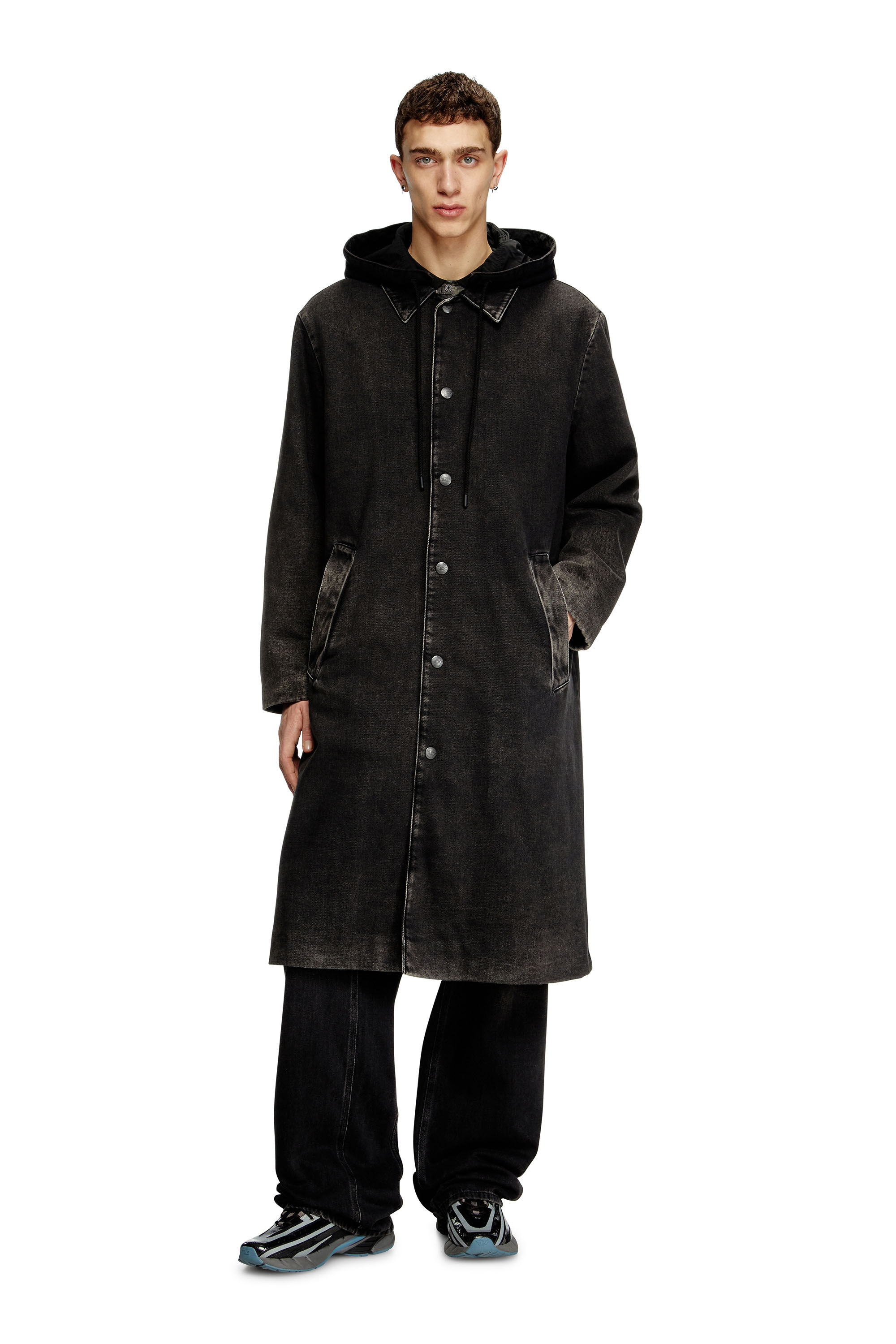 Men's Hybrid coat in denim and jersey | Black | Diesel