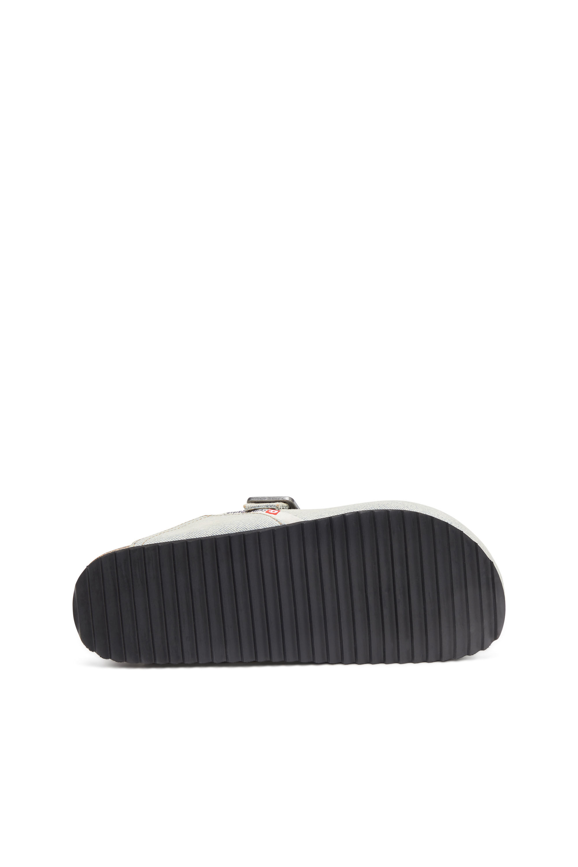 Men's D-Woodstock-Denim mules with fluffy lining | Black