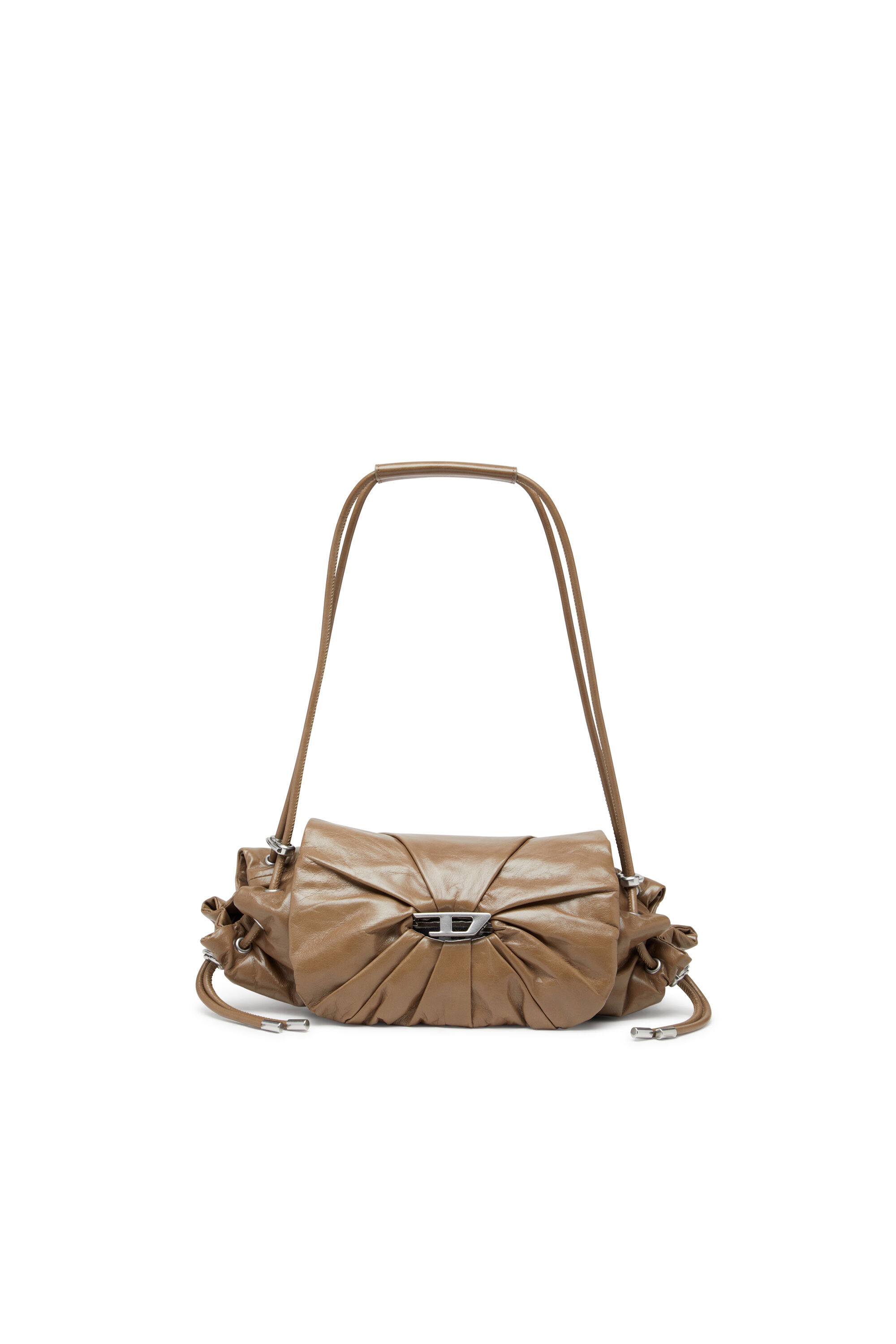 Diesel - SCRUNCH-D SHOULDER S, Scrunch-D S-Bolso de hombro de cuero arrugado Mujer in Marrón - 1