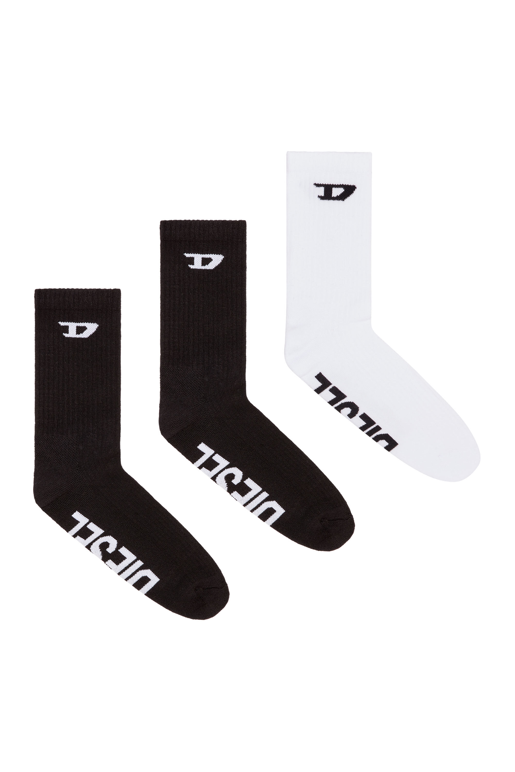 Men's 3-pack of ribbed socks with D logo | Multicolor | Diesel