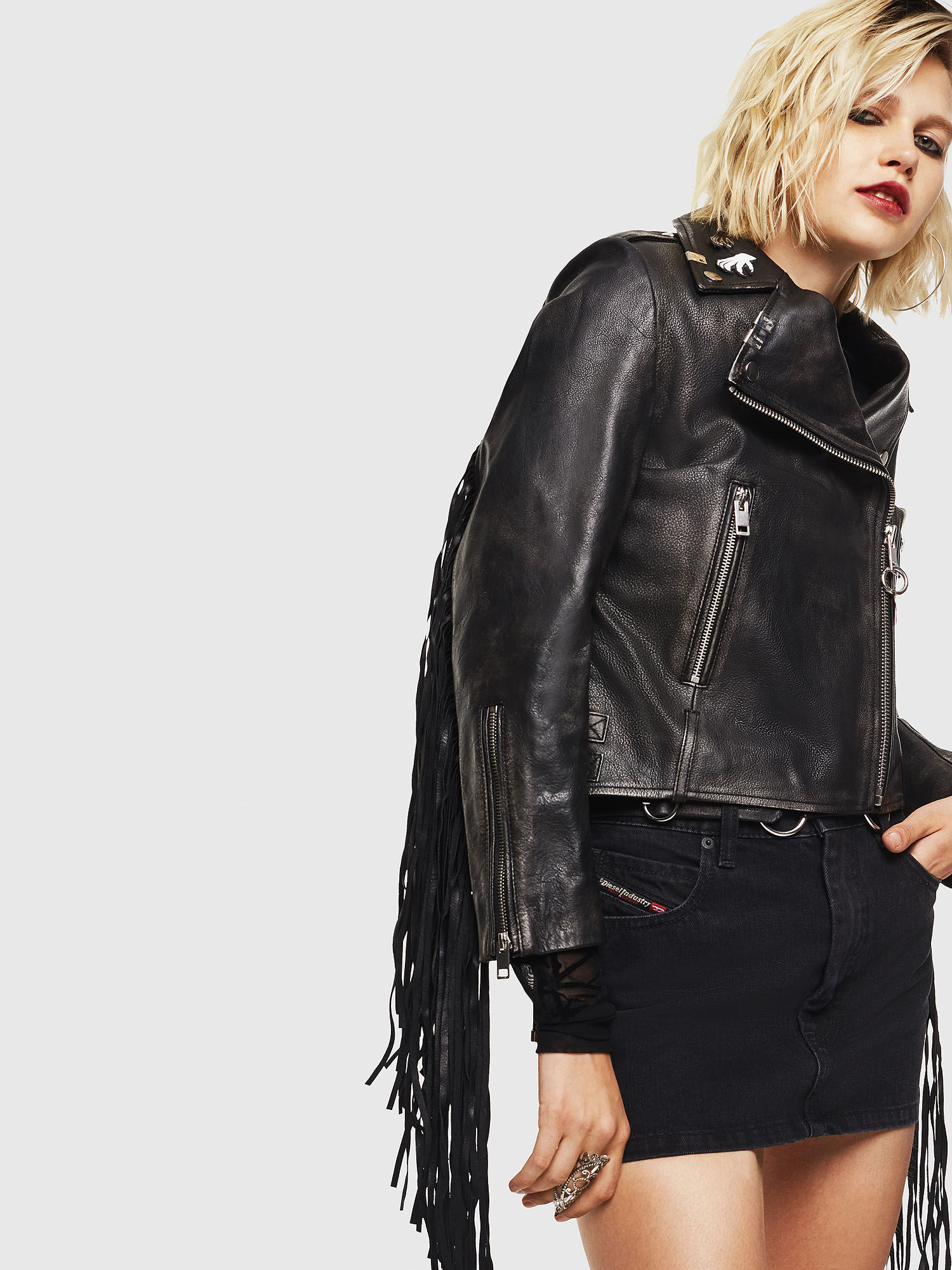 L-HELGAT Woman: Painted bomber jacket with fringing | Diesel