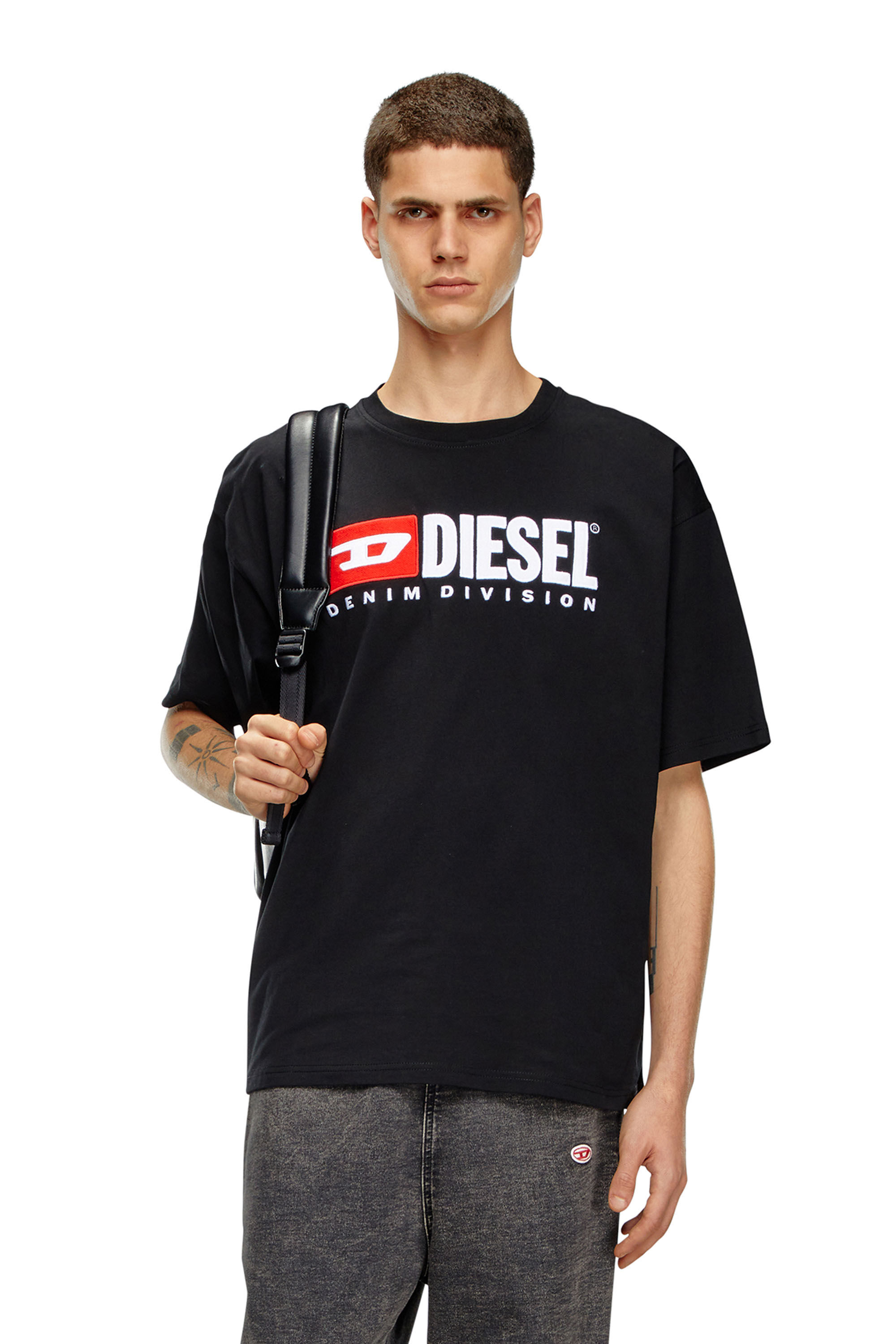 Diesel - T-BOXT-DIV, Man T-shirt with Diesel patch logo in Black - Image 3