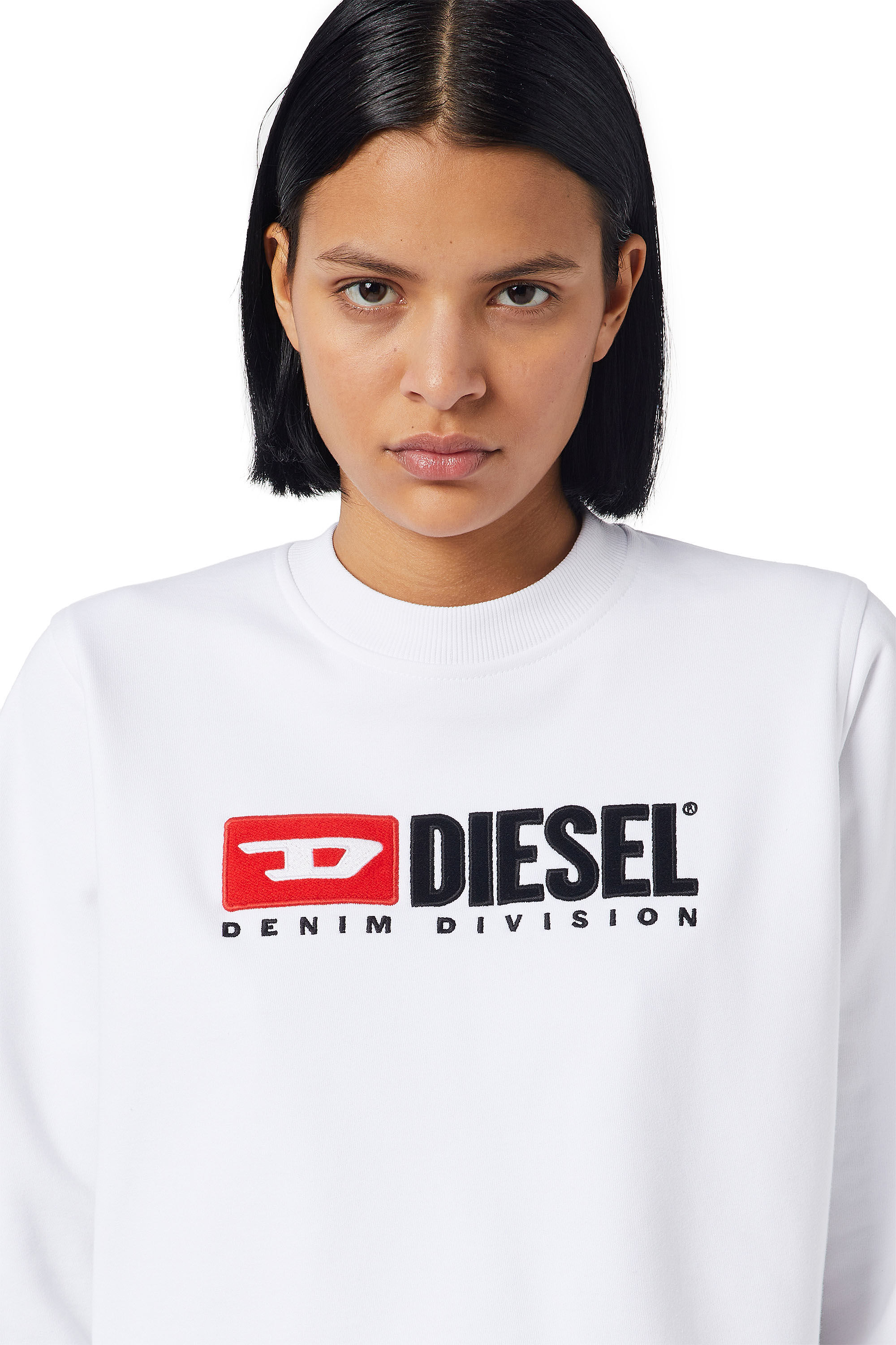 Diesel - F-REGGY-DIV, Woman's Denim Division sweatshirt in White - 5