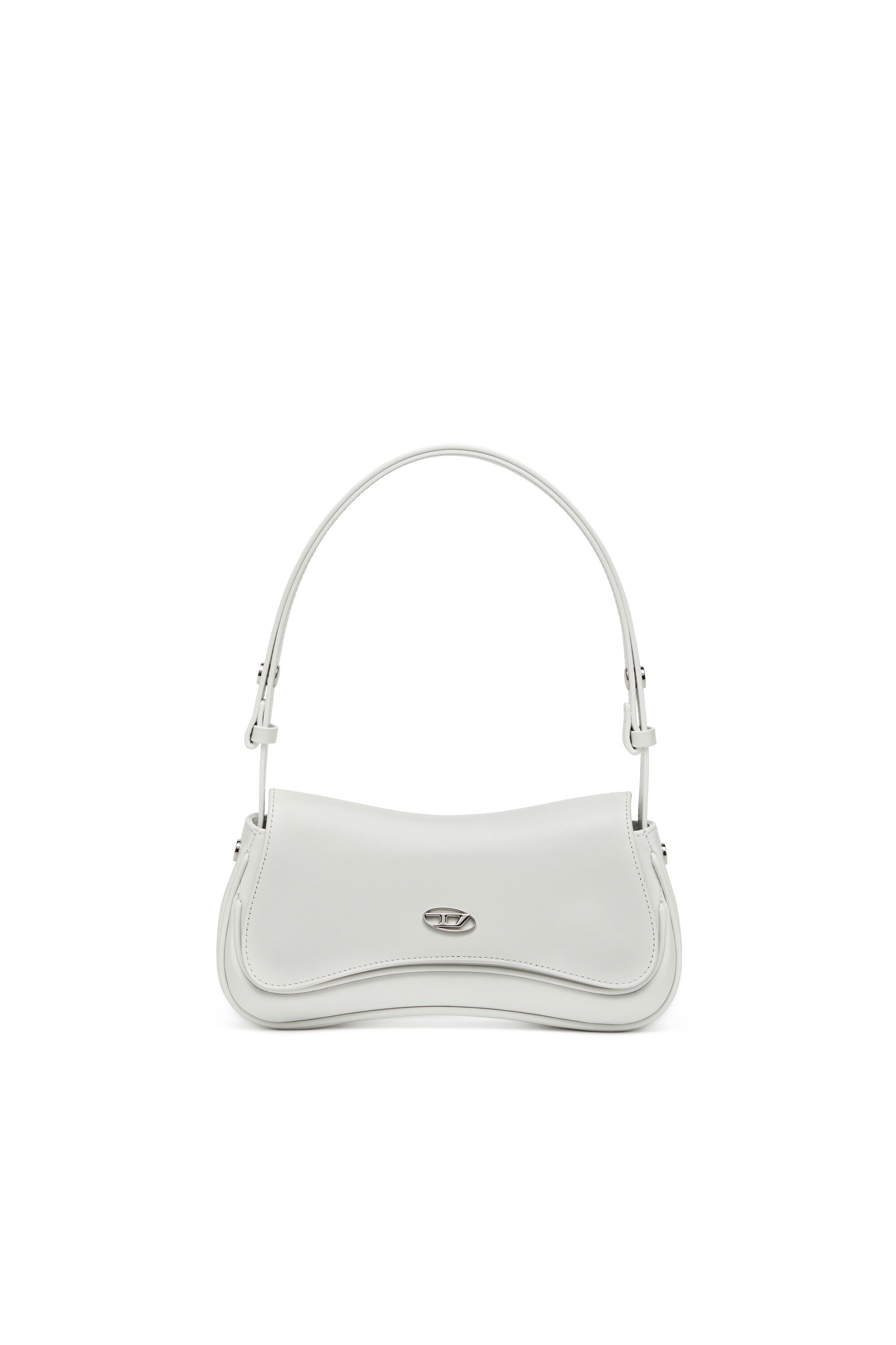Diesel - PLAY CLUTCH, Play-Bolso de hombro de cuero semibrillante Mujer in Blanco - 6