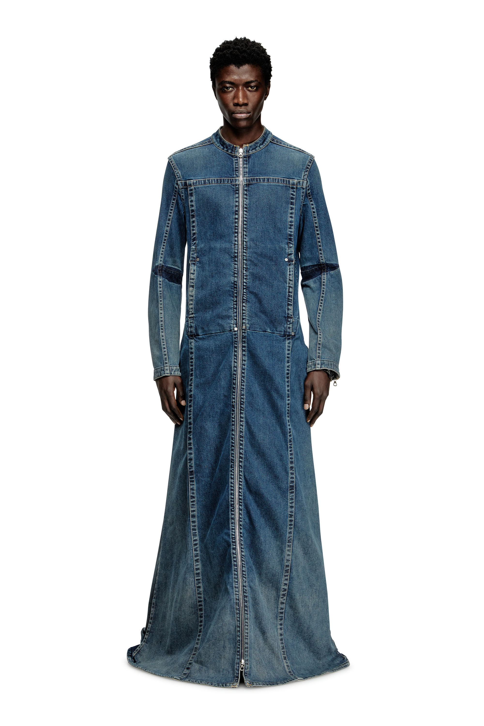Diesel - D-JORGE-RE-FSG, Abrigo extremo en tejido Rehab Denim Hombre in Azul marino - 1