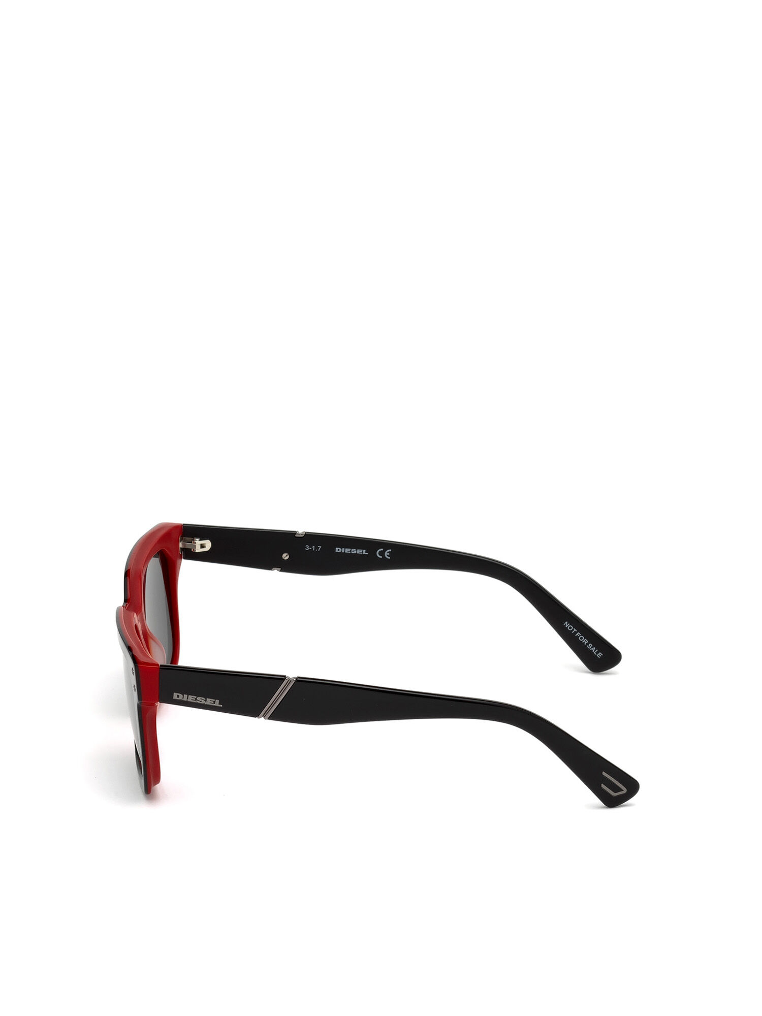 Diesel - DL0253, Man's Eyewear with groove surface inside in Black/Red - 3