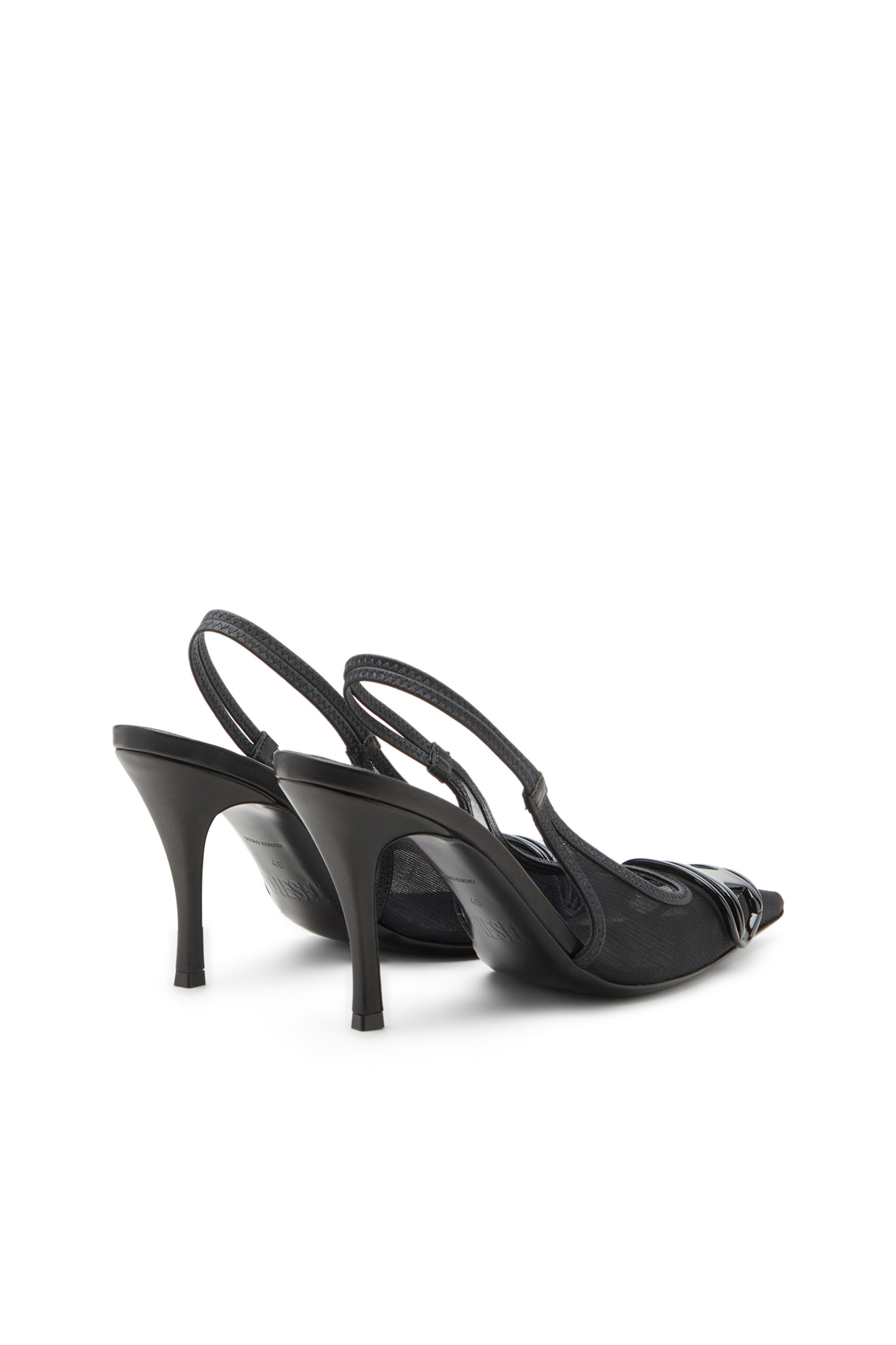 Women's D-Venus-Slingback pumps in leather-trimmed mesh