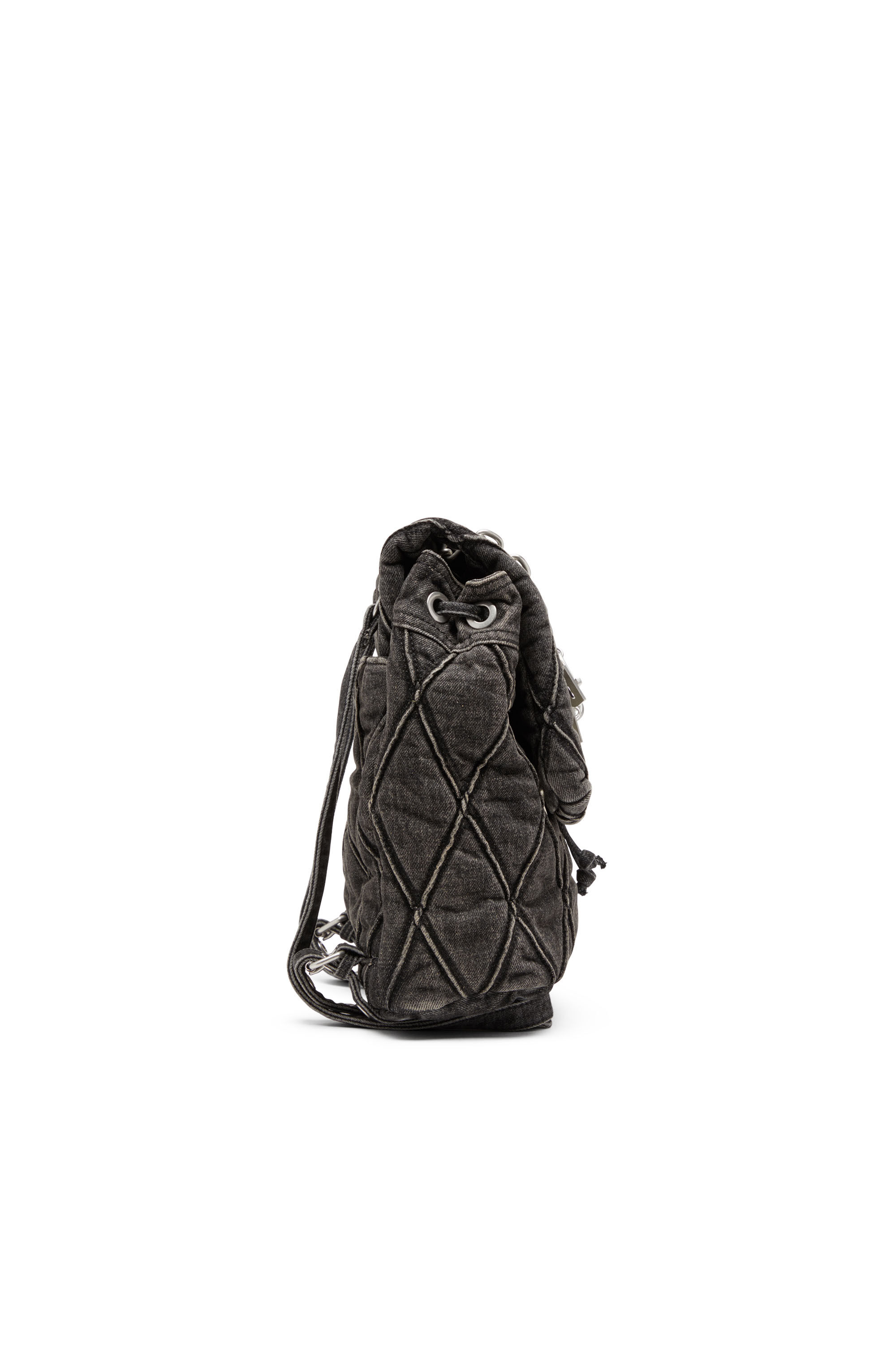 Women's Charm-D S-Backpack in Argyle quilted denim | Black