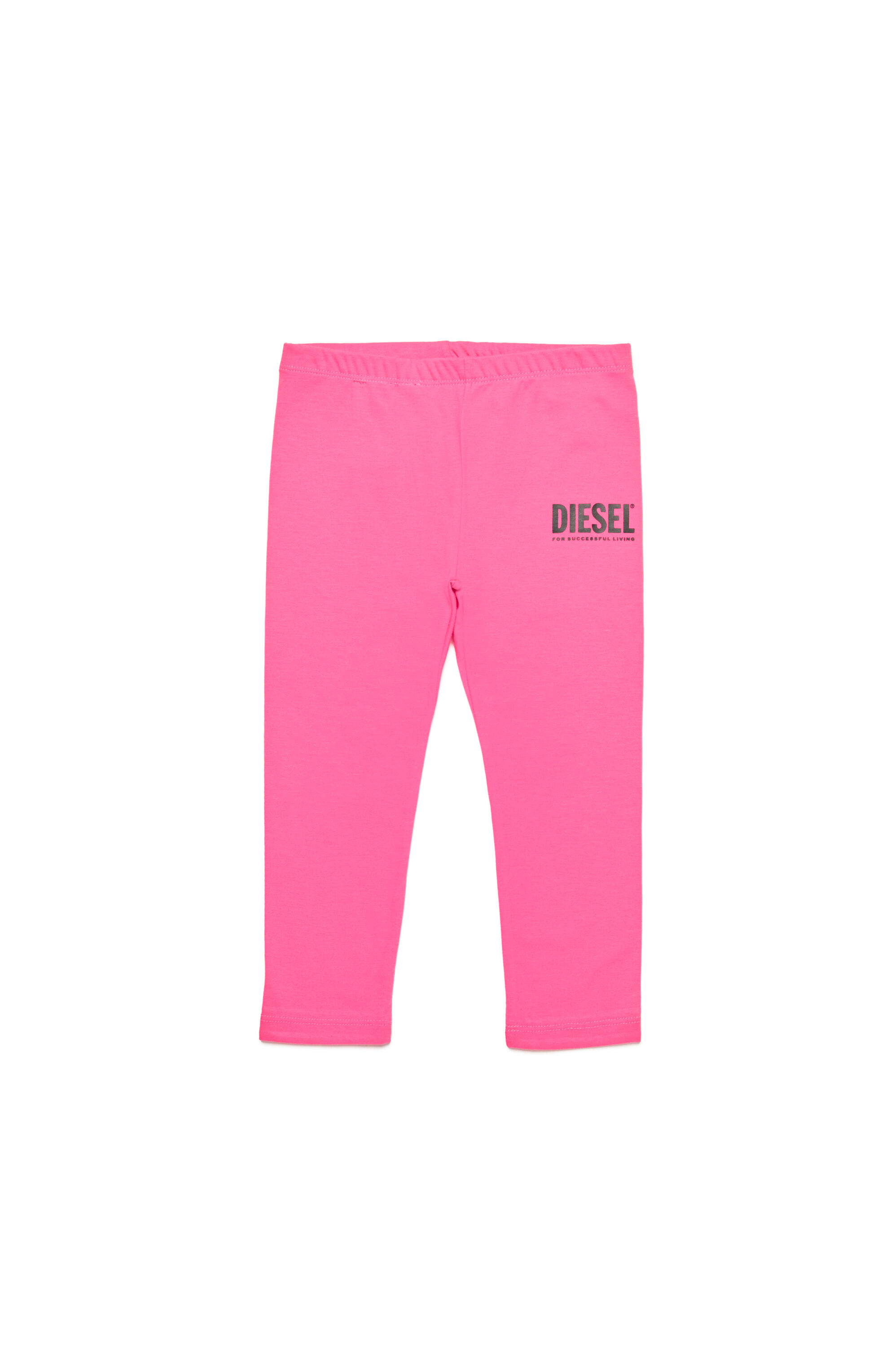 Diesel - PANB, Woman's Cotton pants with logo print in Pink - 1