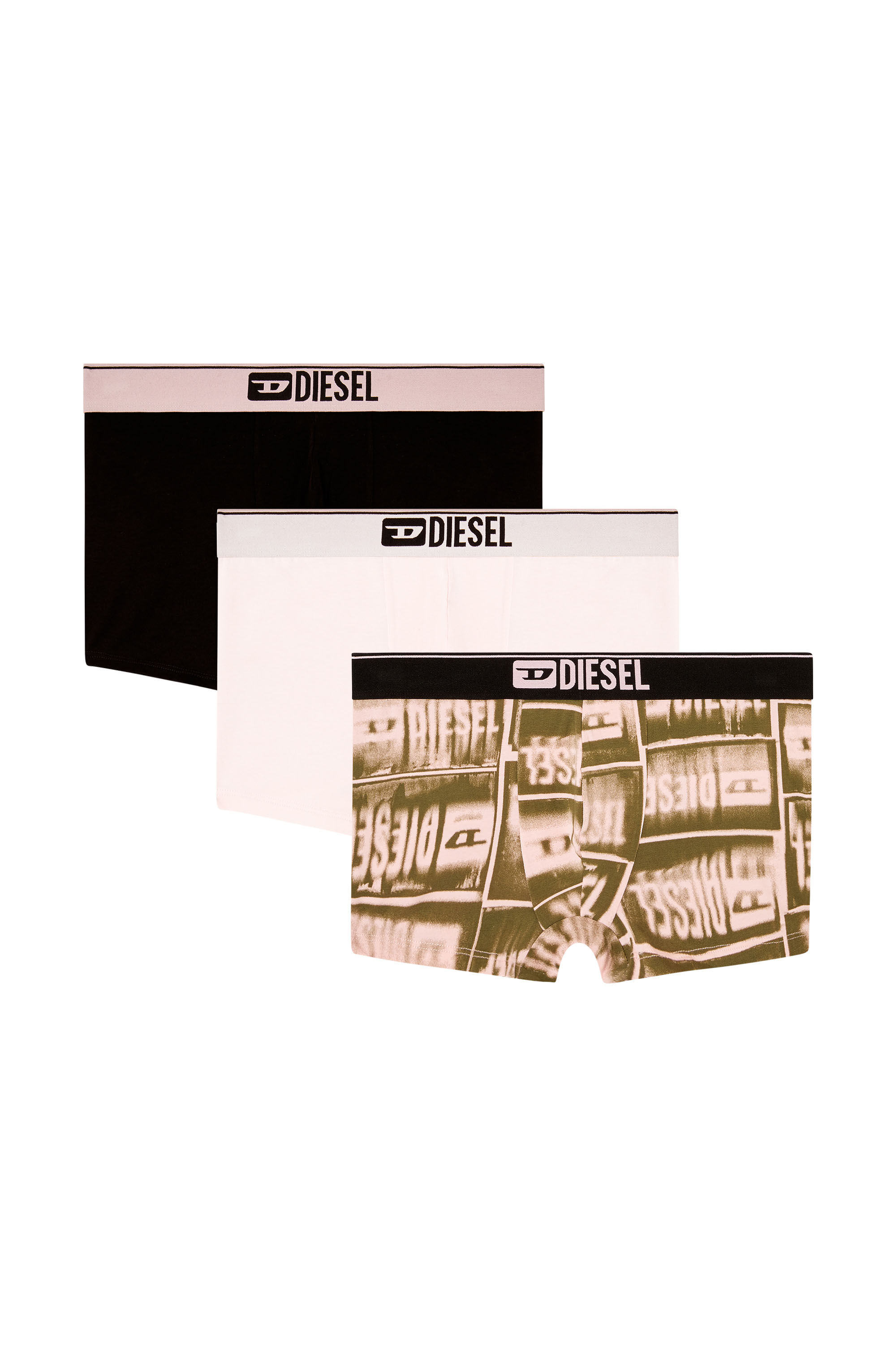 Diesel - DAMIEN-D-BOX-3PACK, Man's 3-pack boxer briefs in stretch cotton in Pink/Black - 4