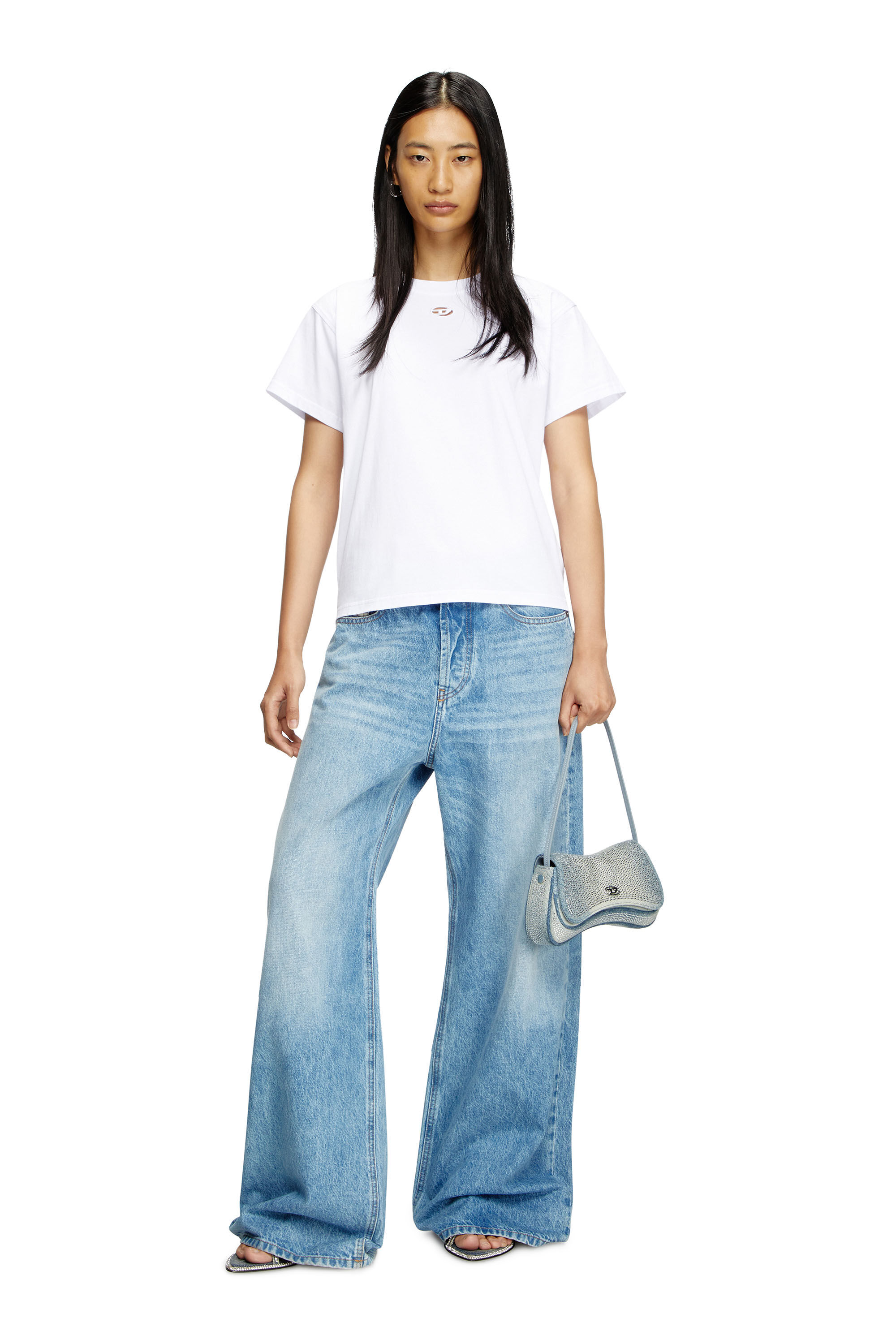 Women's T-shirt with small Oval D | White | Diesel Women's T-shirt with small Oval D | White | Diesel