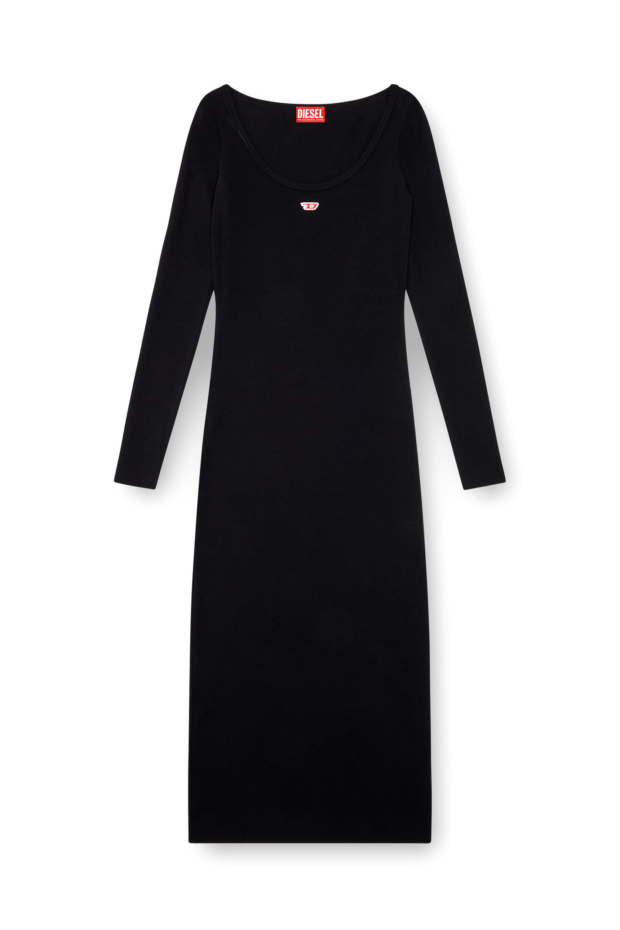 My shawty MARQUE bell sleeve dress ブラック Women's Scoop-neck midi dress | Black | Diesel