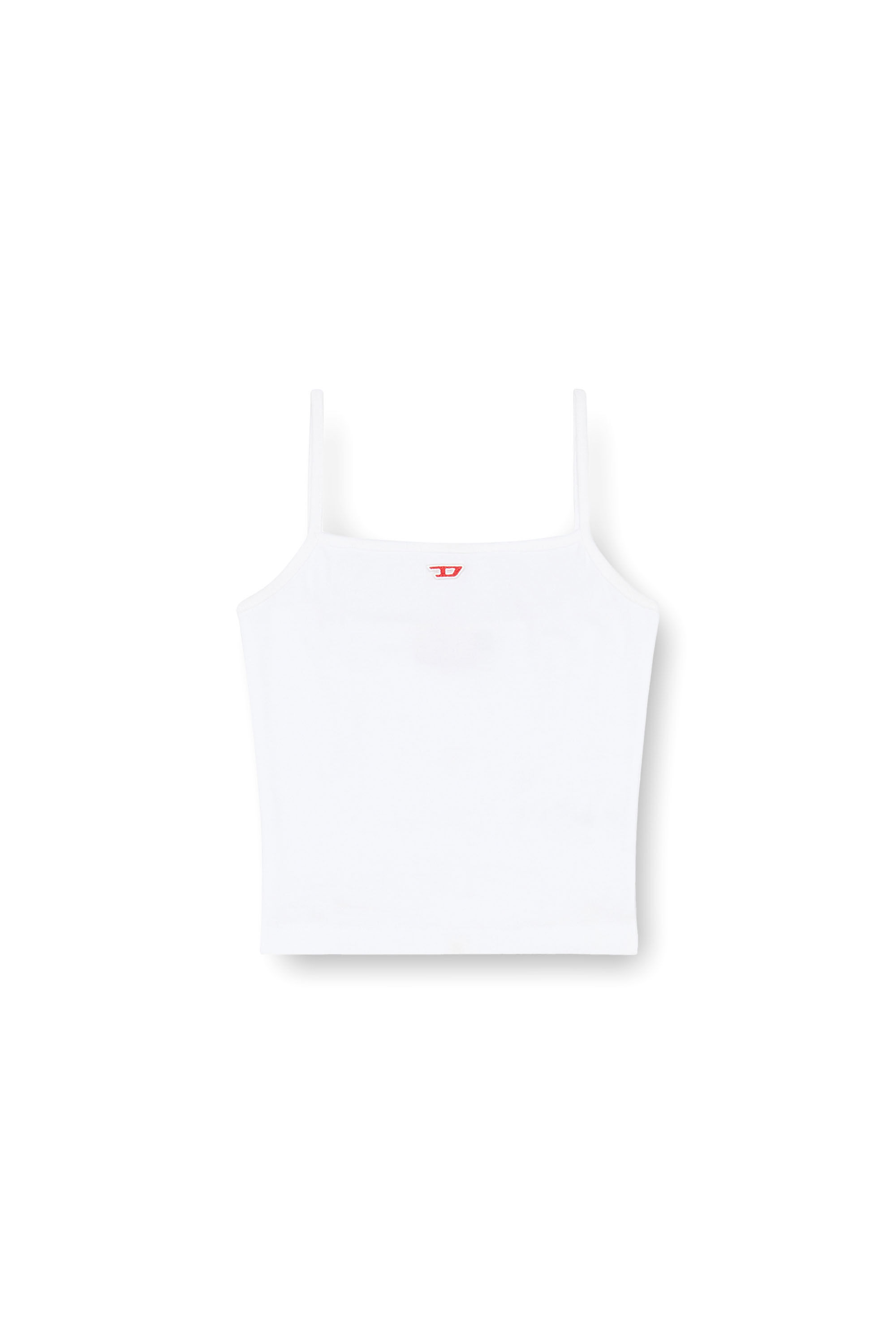 Diesel - T-HOP-D, Woman's Cropped tank with D logo in White - 2