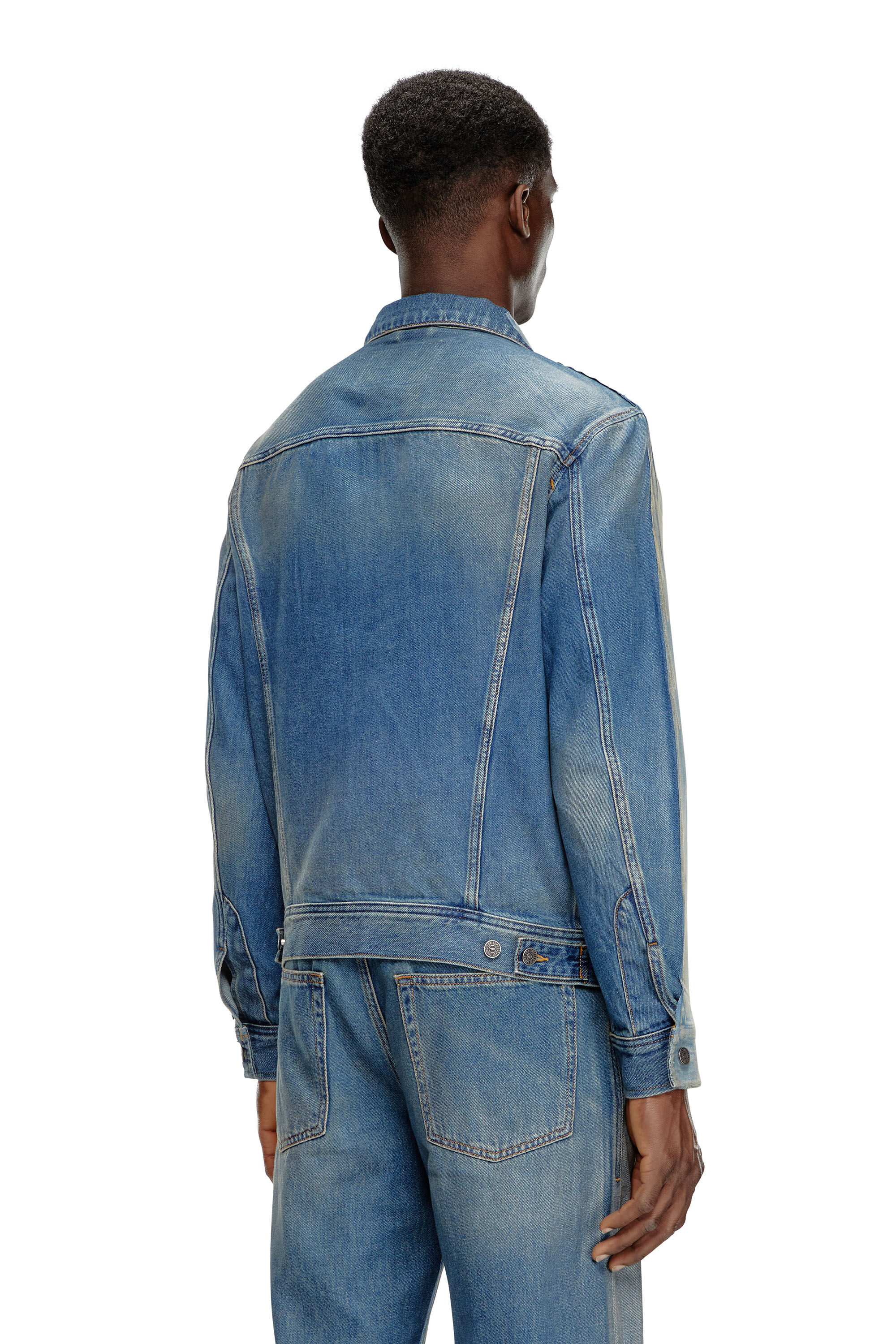 Men's Trucker jacket in peel-off denim | Blue | Diesel