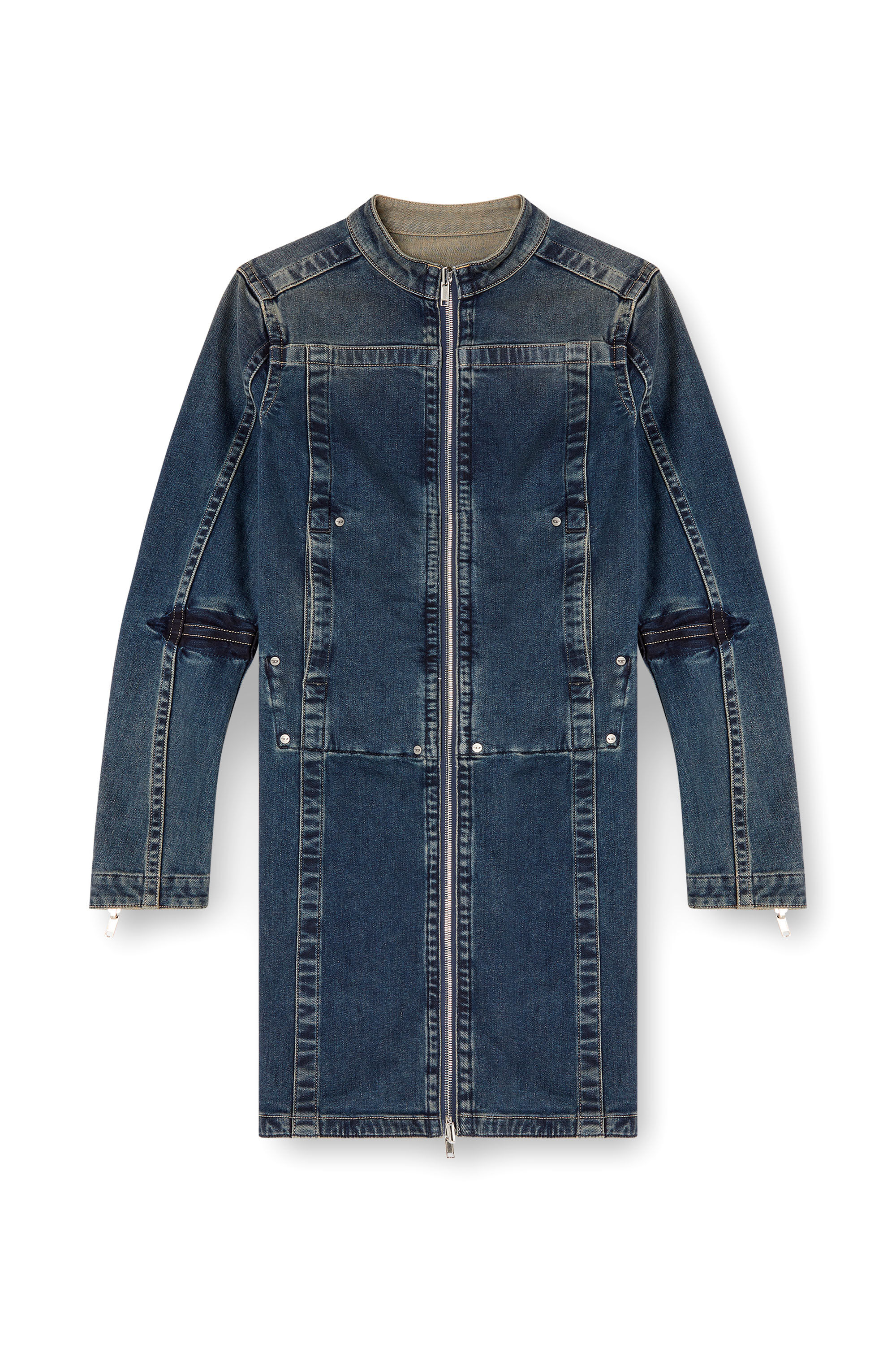 Diesel - DE-ROMI-RE, Vestido corto de Rehab denim Mujer in Azul marino - 2