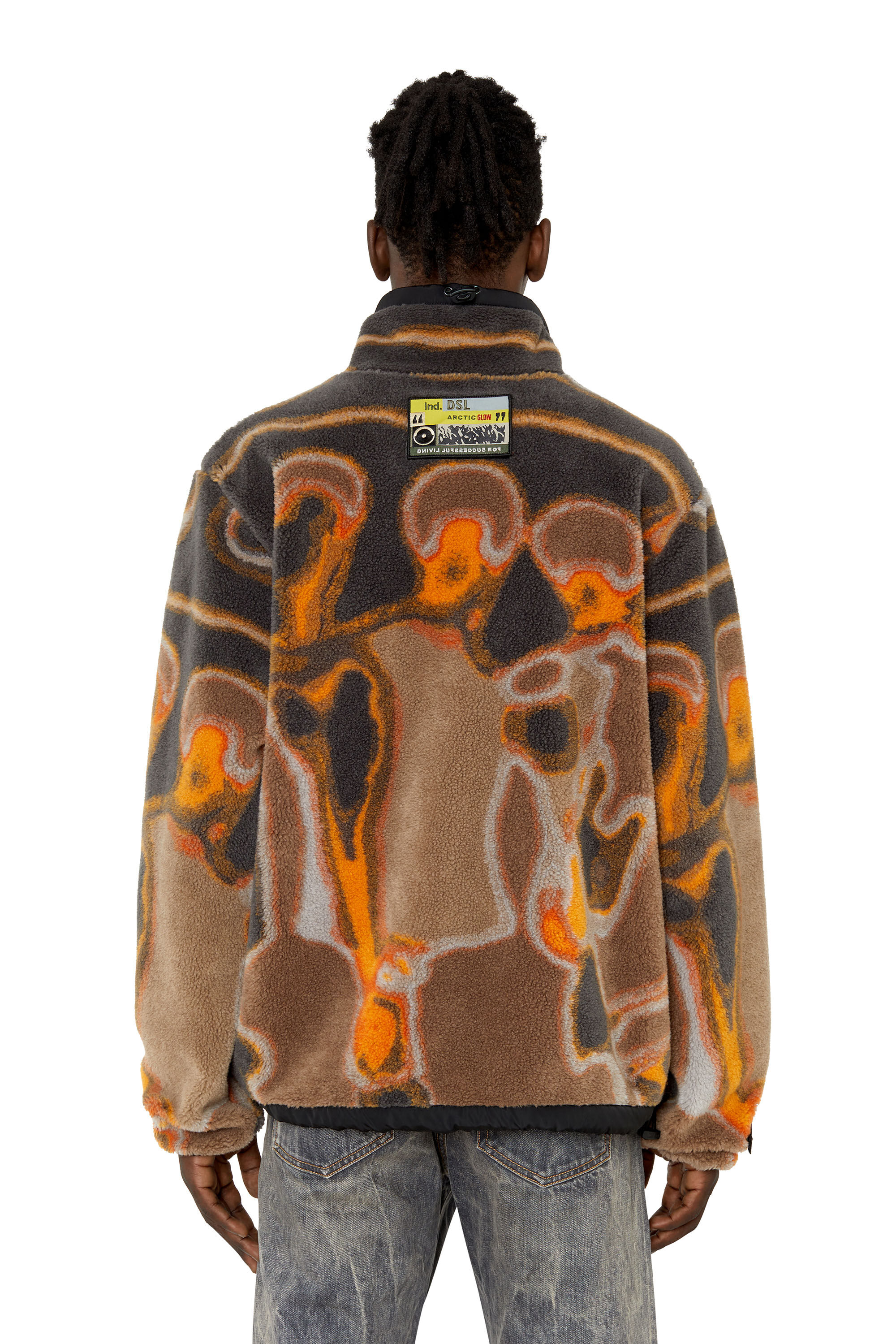 【関税込み】Diesel オレンジ K-Oakland-Zip セーター Men's Striped ribbed cardigan in wool blend | Orange | Diesel