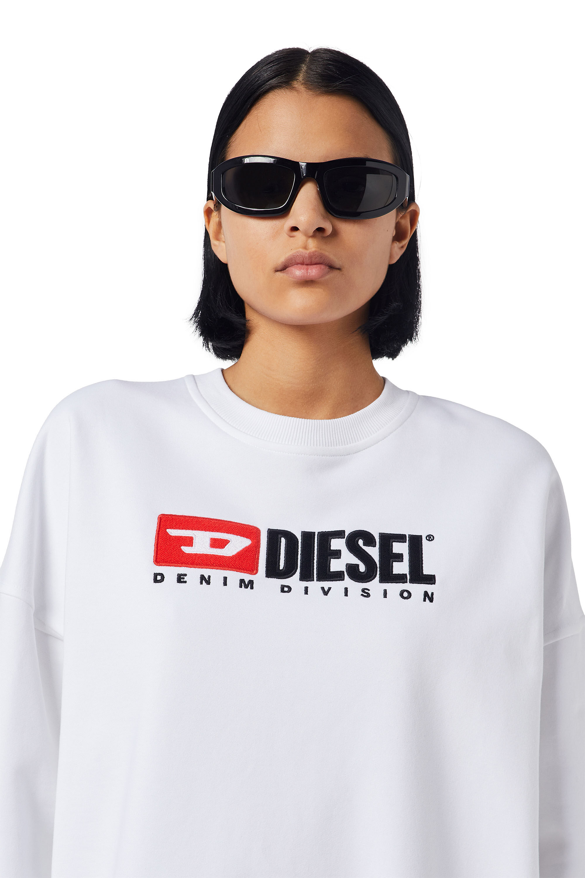 Diesel - D-ROBBIE-DIV, Woman's Sweatshirt dress with logo in White - 5