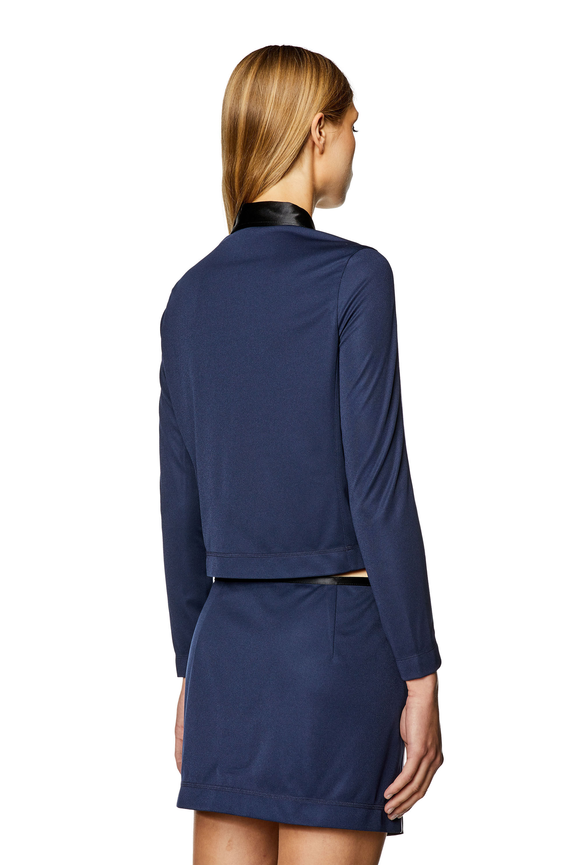 Women's Shirt-jacket in satin and double knit