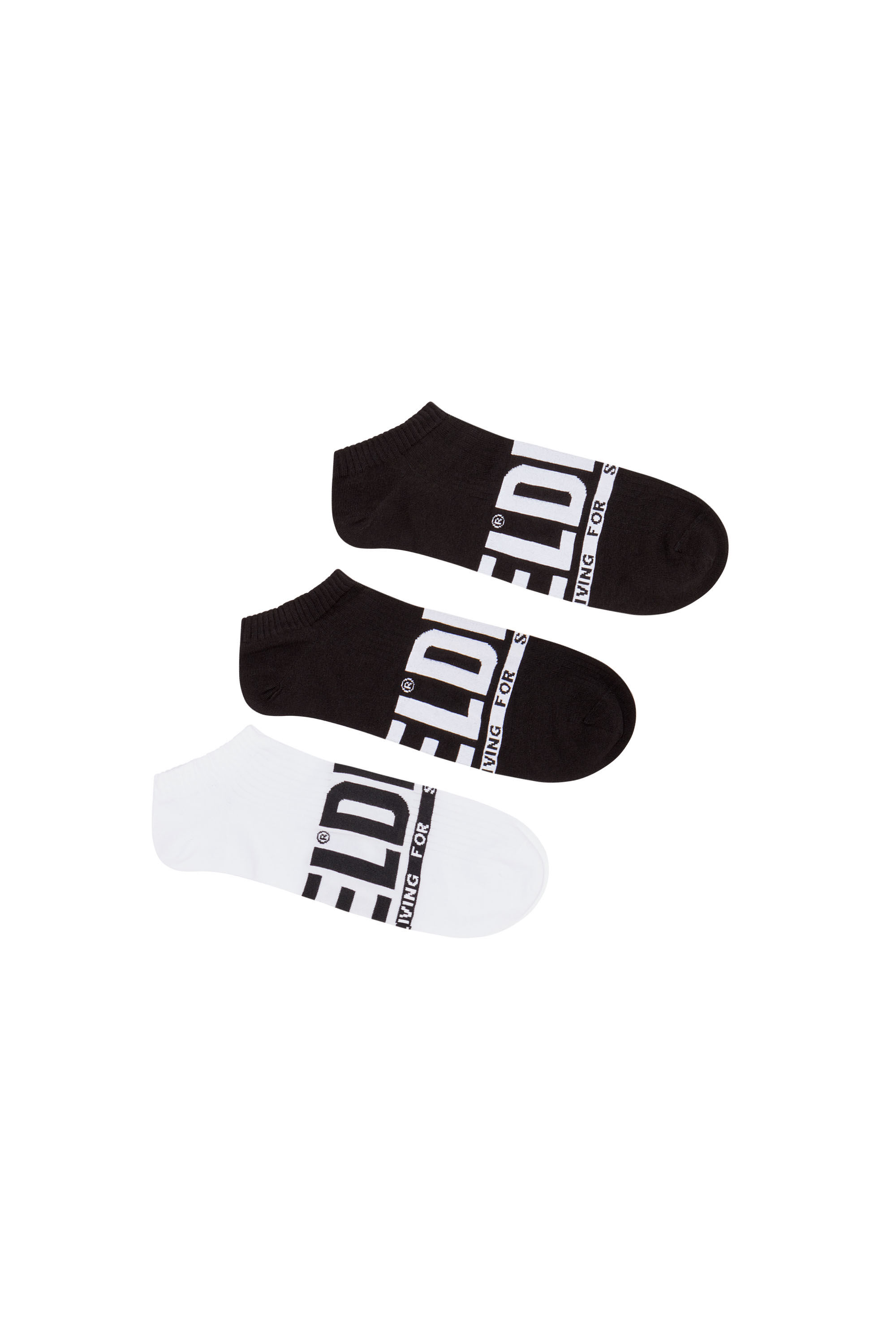 Diesel - SKM-GOST-THREEPACK, Paquete de 3 calcetines de corte bajo con logotipo Hombre in Multicolor - 1