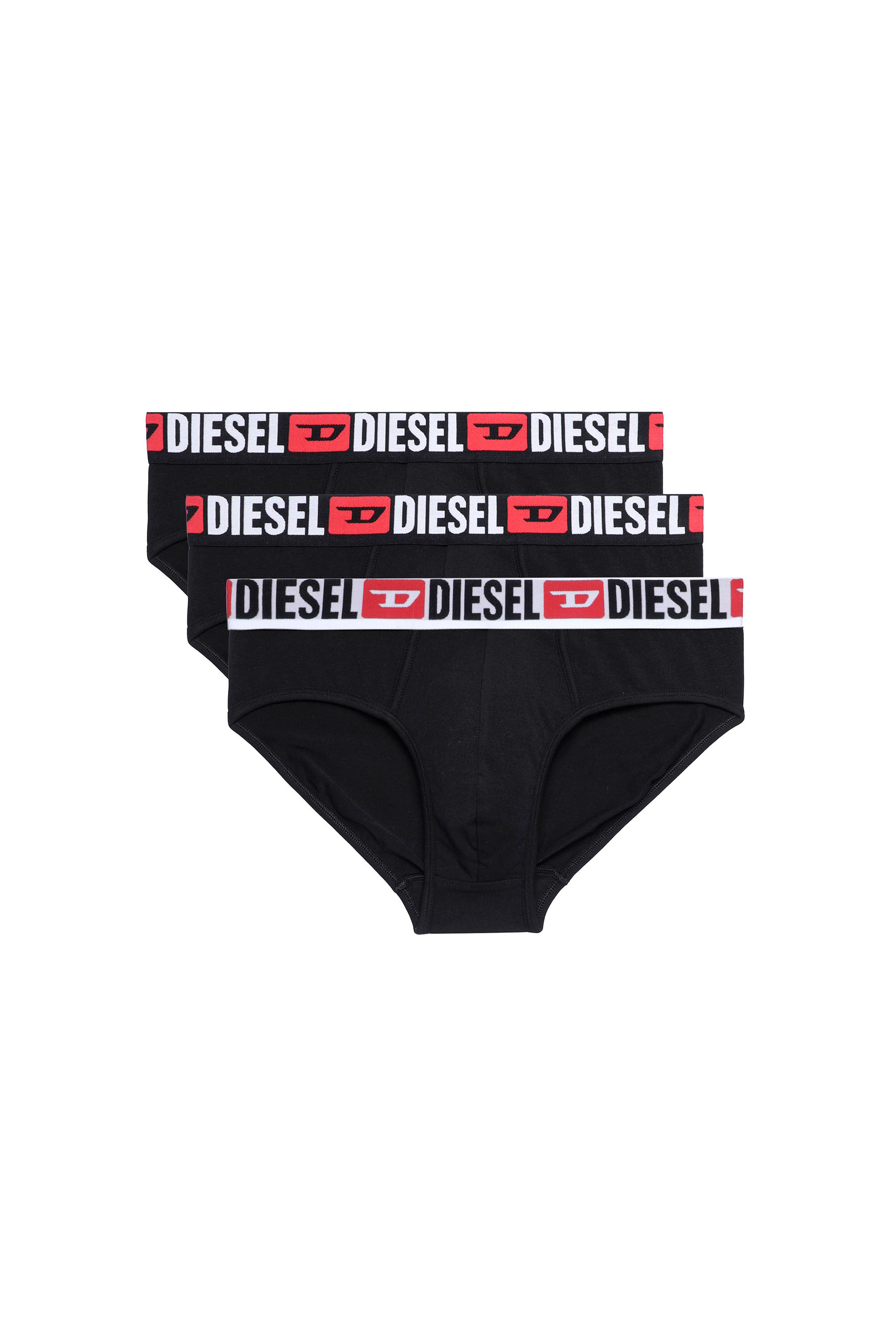 Diesel - UMBR-ANDRETHREEPACK, Hombre Set de tres calzoncillos de slip de color liso in Negro - Image 2
