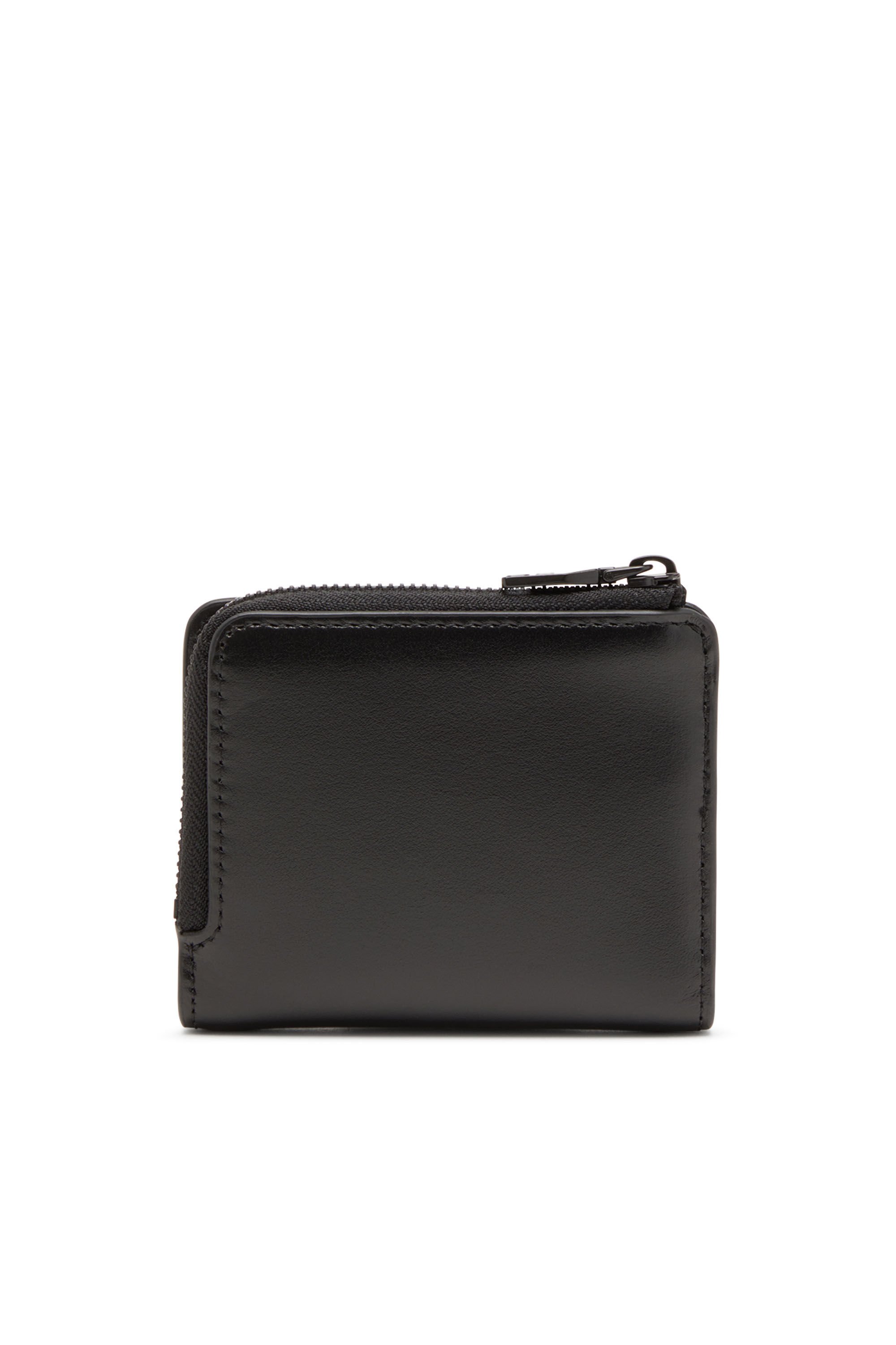 Diesel - HOLI-D CARD HOLDER ZIP L, Unisex Card holder in smooth leather in Black - Image 2