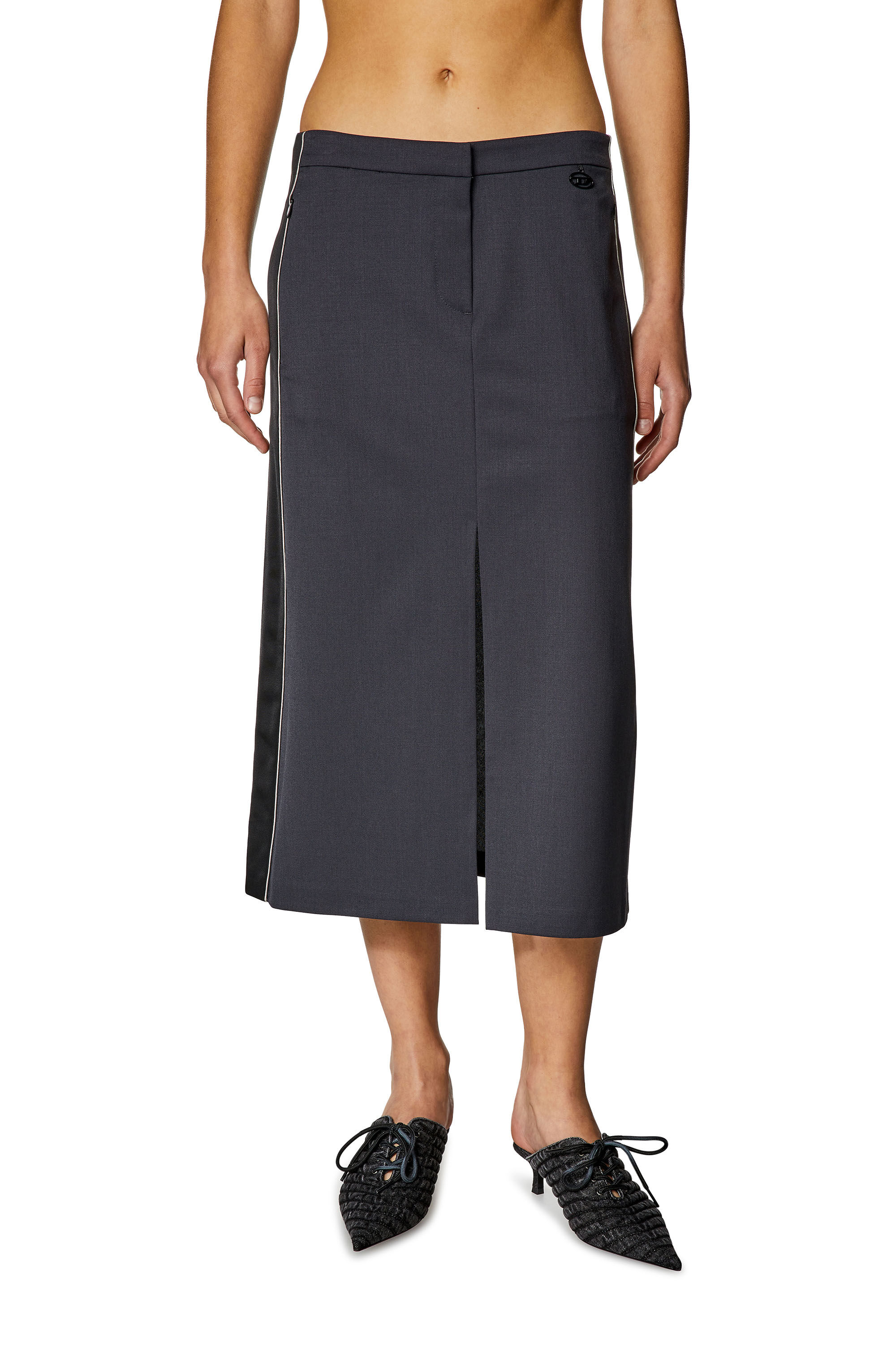 Women's Midi skirt in wool blend and double knit | O-CARY Diesel