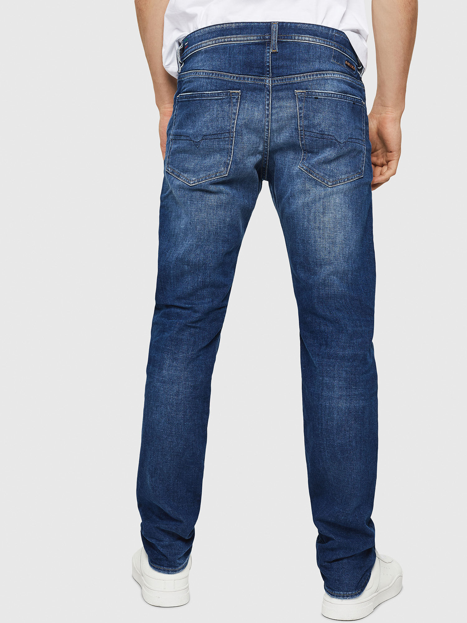 Buster Slim Jeans 084SZ: Medium Blue Wash, Treated, Stretch Fabric