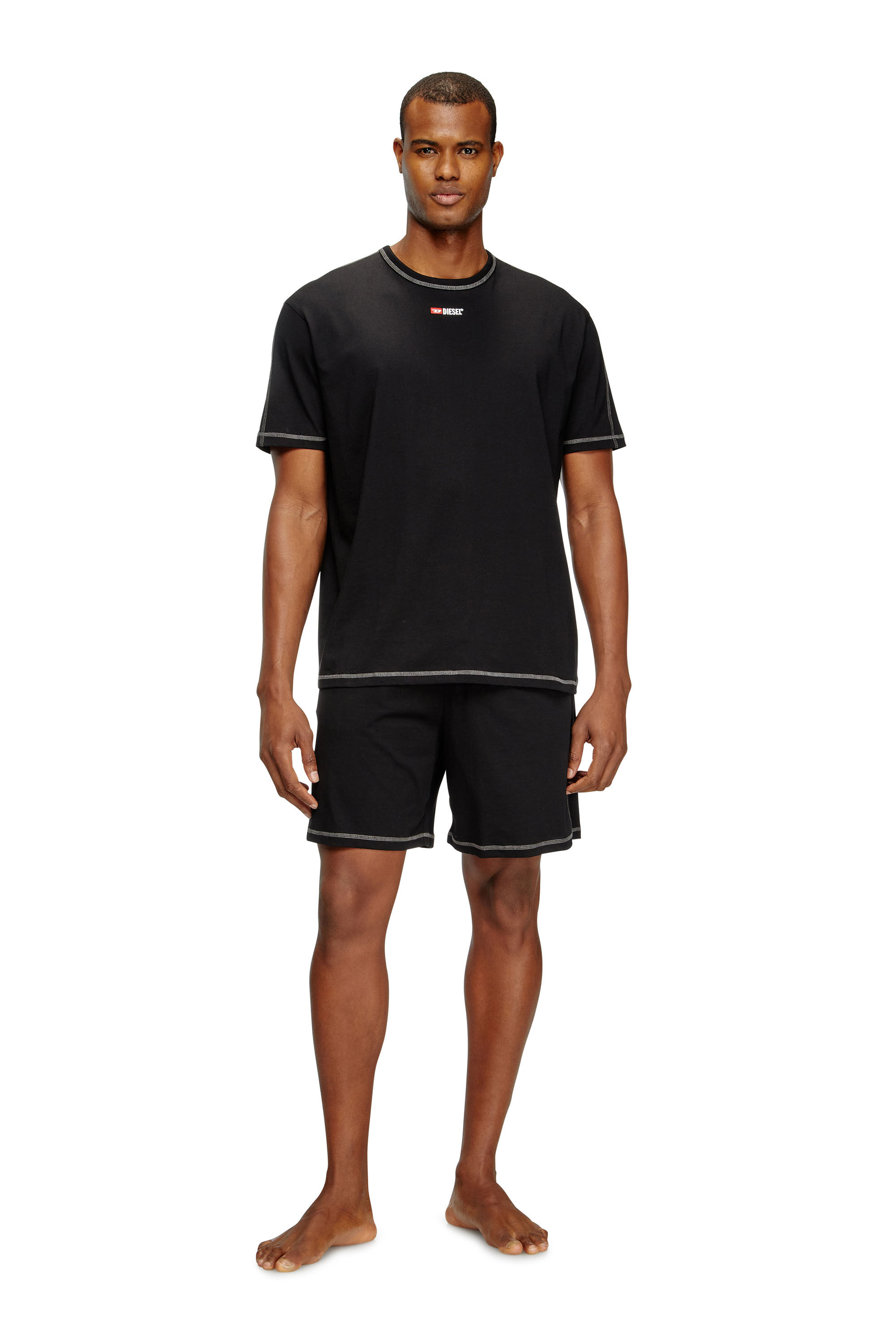 Diesel - SET-ADAM-D-CORE, Man's Short pyjamas in cotton jersey in Black - 3